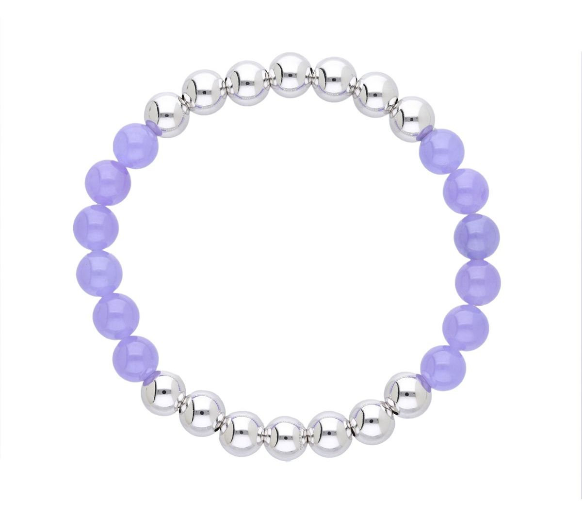 Elyse Ryan Sterling Silver & Lavender Jade Bead Bracelet