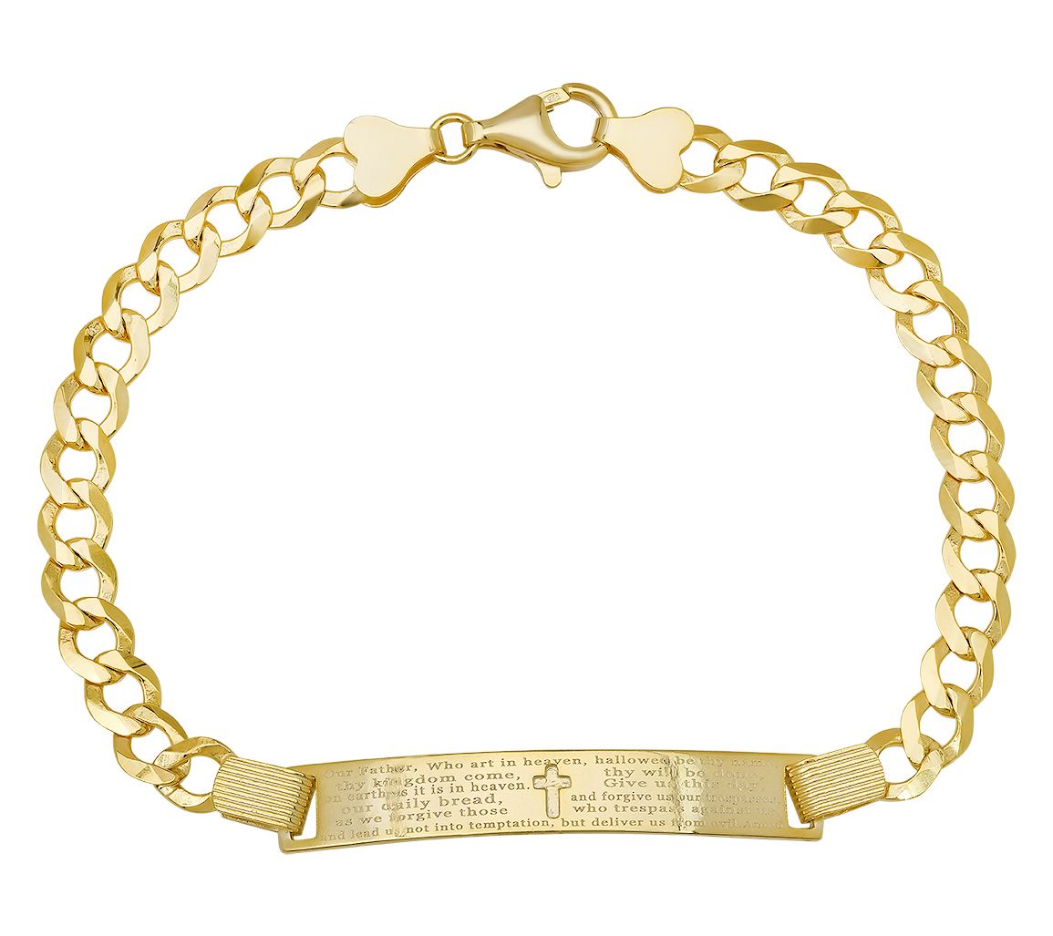 Silver Style Unisex Lord's Prayer ID Bracelet,Sterling