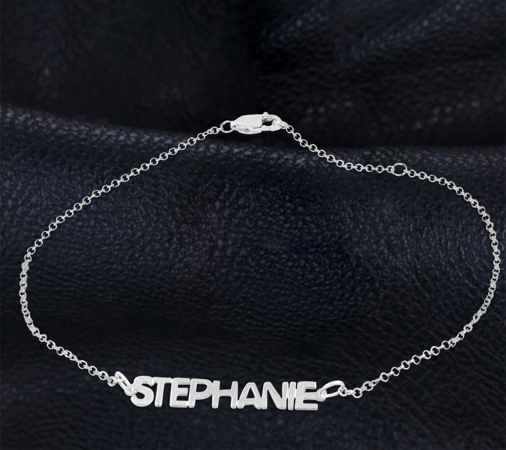 Sterling Personalized Name Ankle Bracelet