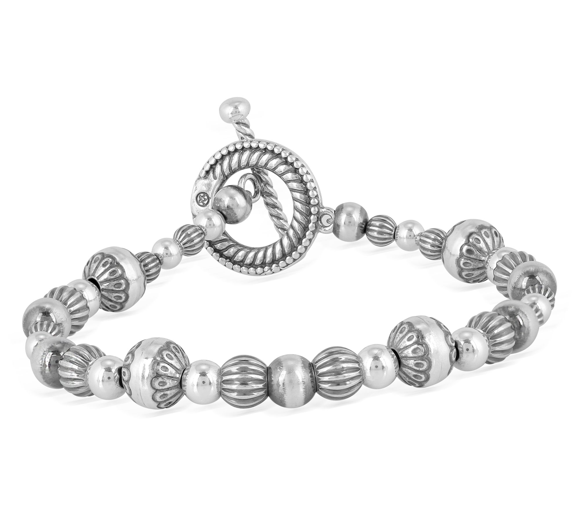 American West Sterling Silver Bead Toggle Bracelet
