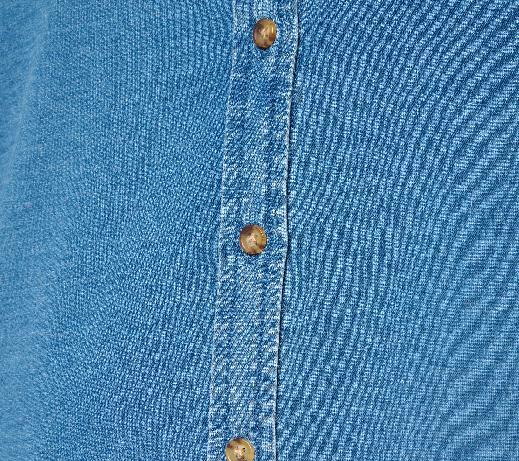 Ree by The Pioneer Woman Knit Denim Button Front Shirt