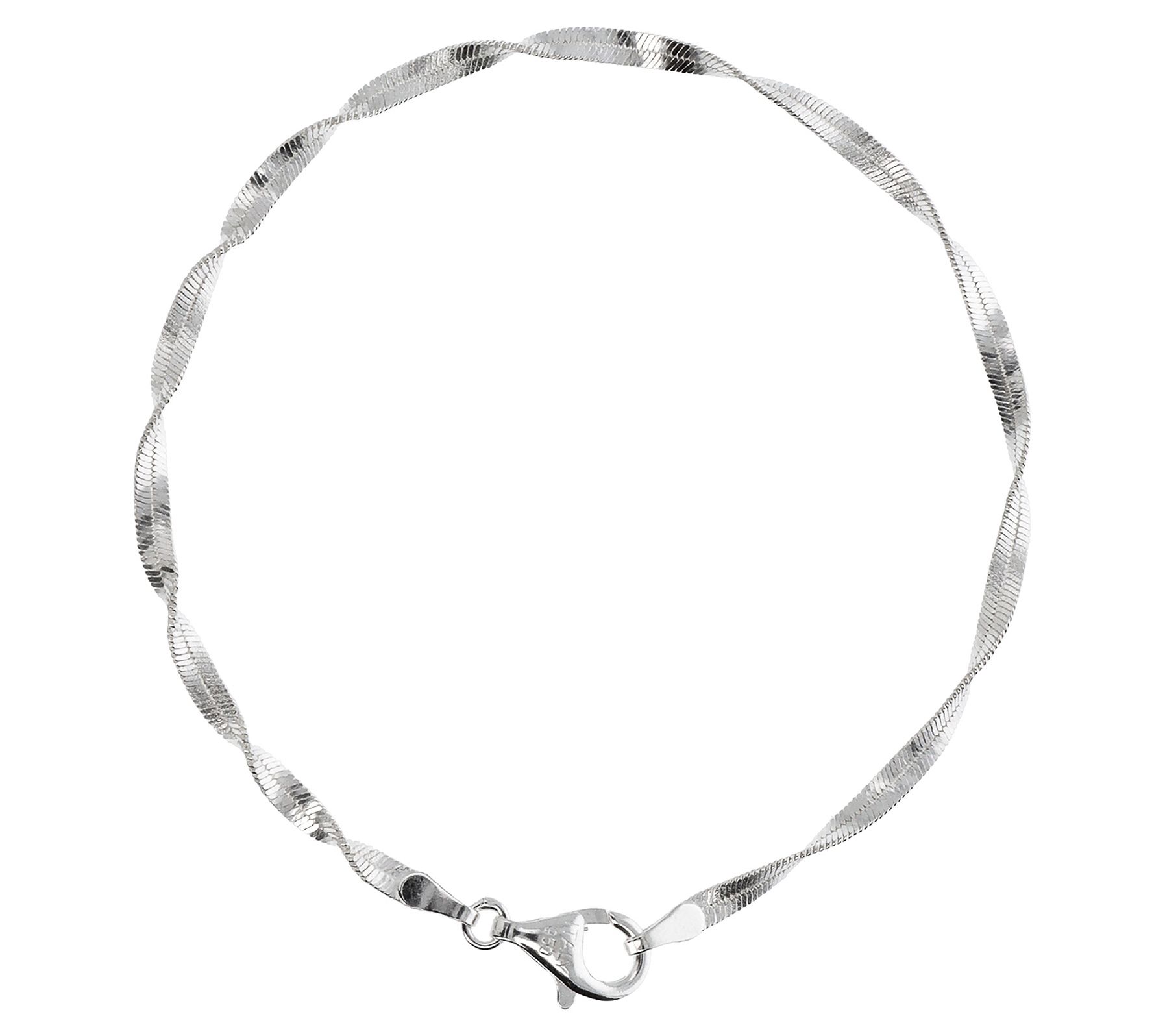 UltraFine Silver Twisted Herringbone Bracelet 1.9g