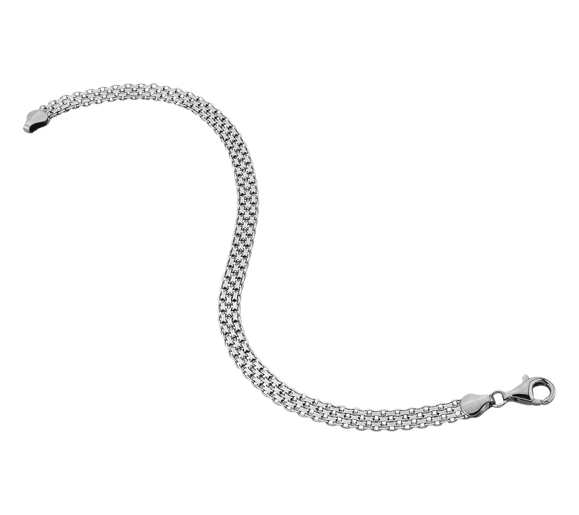 Silver Style 5mm Solid Bismark Chain Bracelet, Sterling