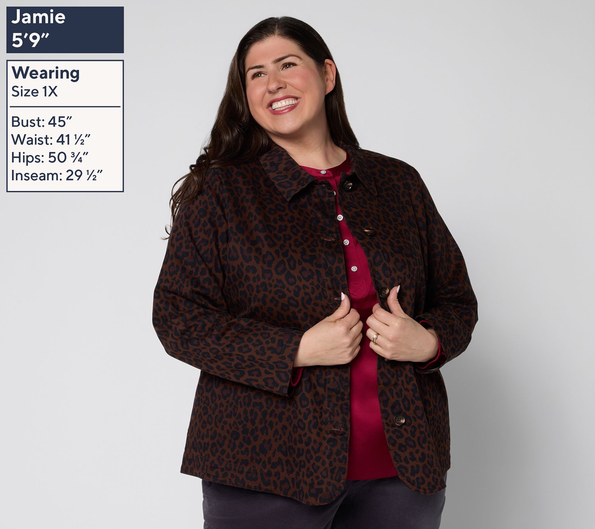 Denim & Co. Animal Print Button Front Twill Jacket with Pockets