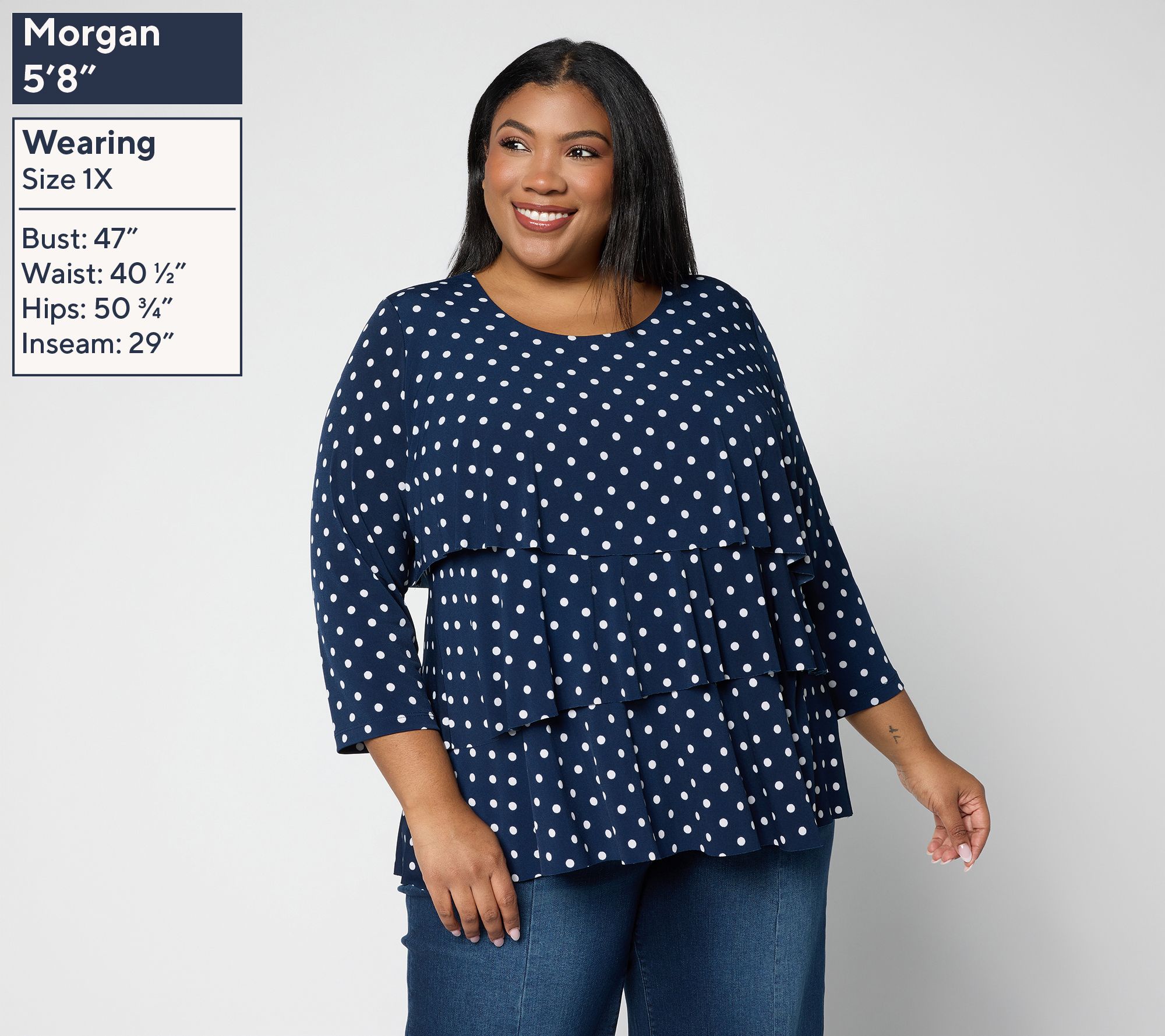 Susan Graver Liquid Knit Scoop Neck Tiered Top