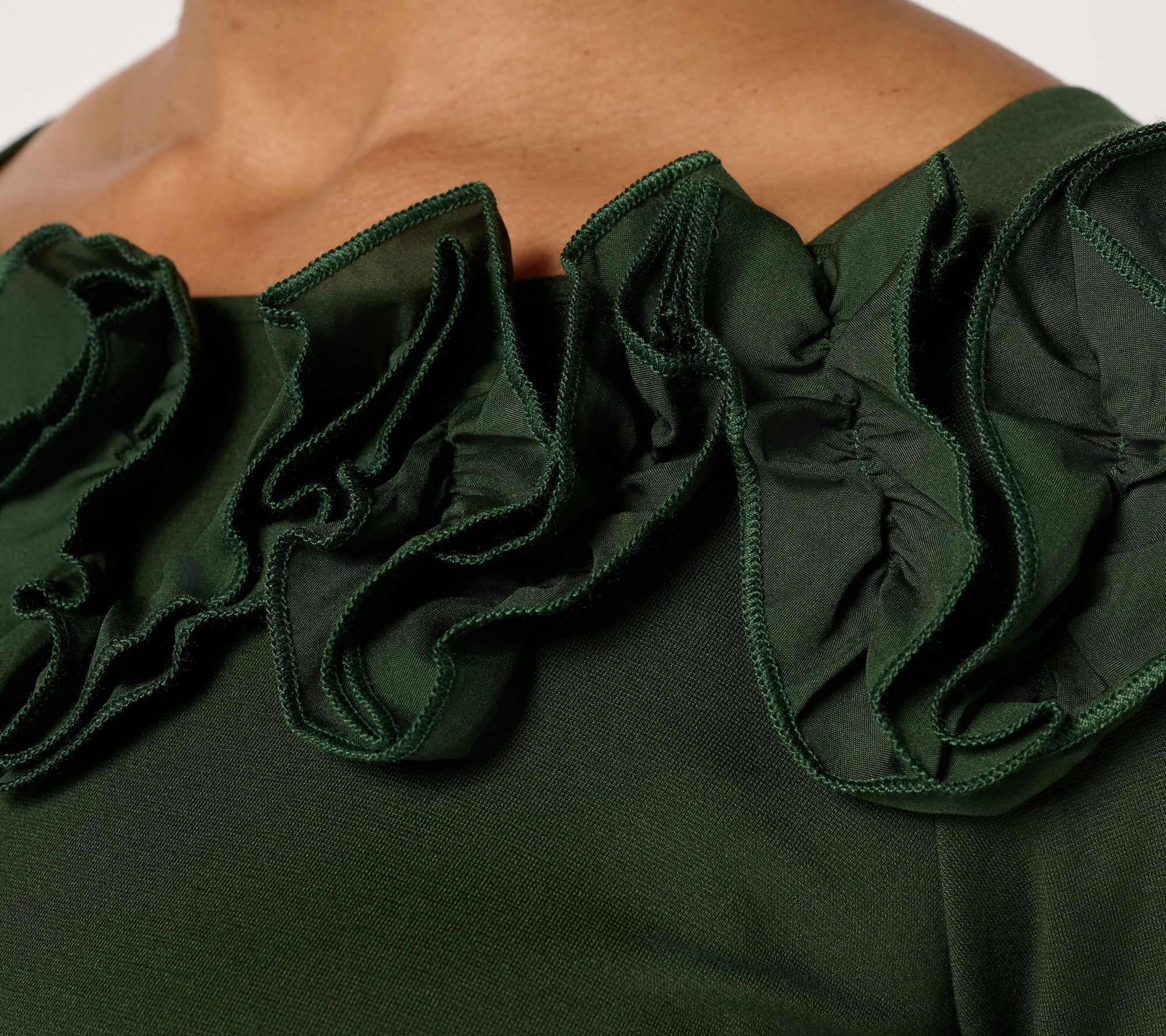 BEAUTIFUL by Lawrence Zarian Silky Ponte Top with Rosette Detail