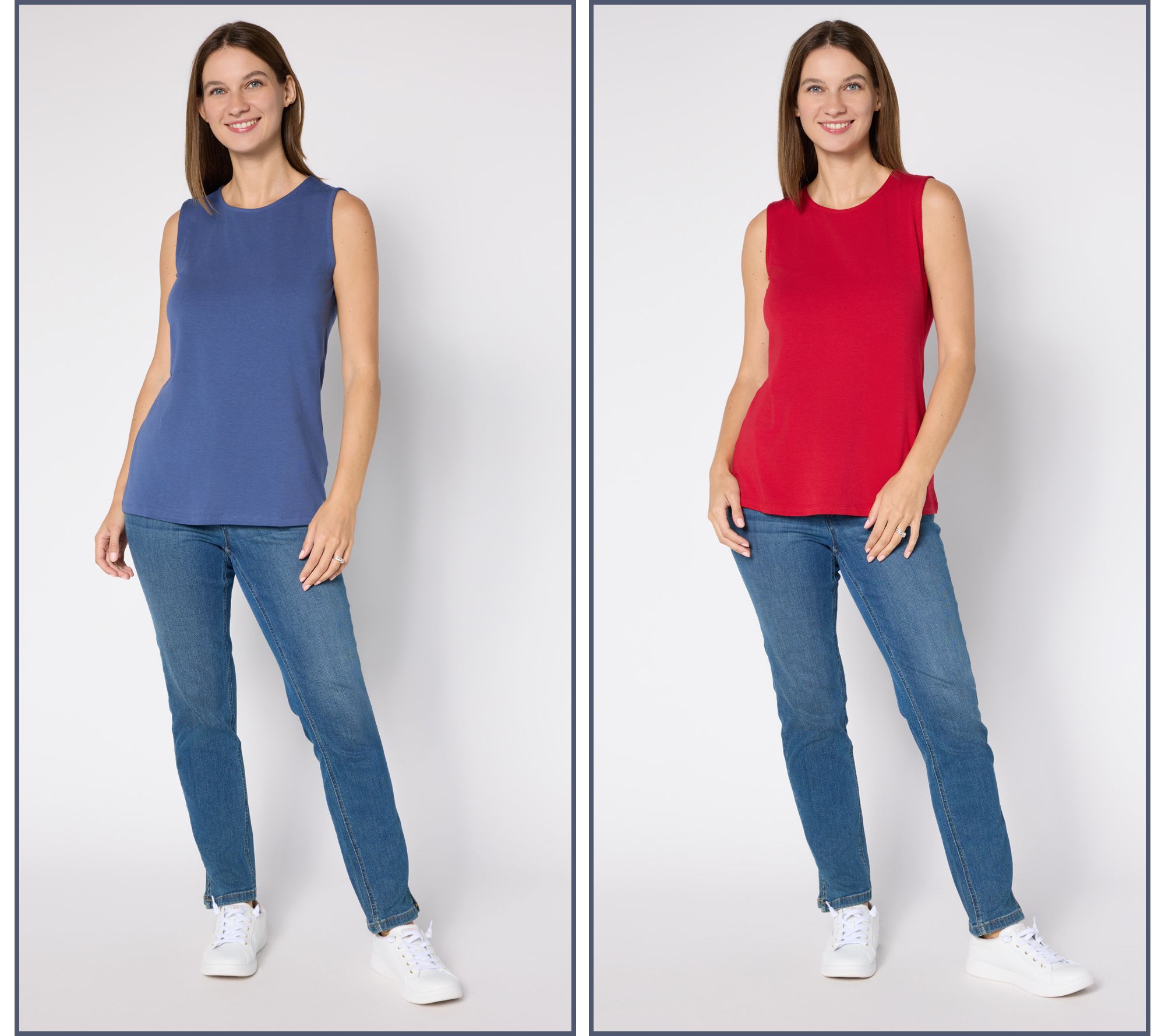 Denim & Co. Essentials So Soft Jersey 2-Pack Tanks