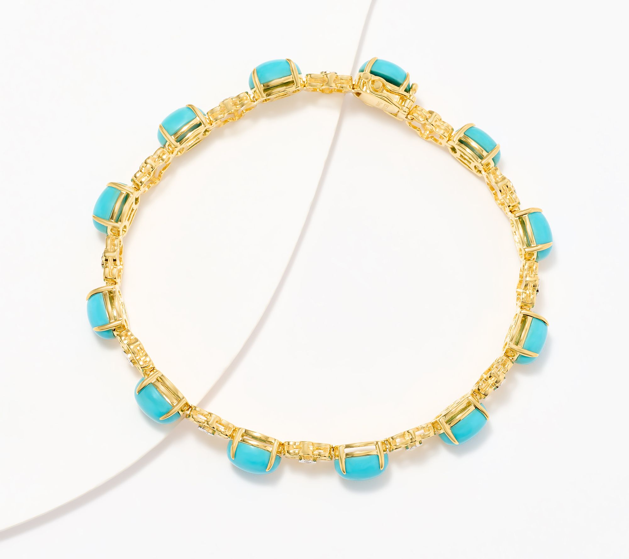 Affinity Gems Sleeping Beauty Turquoise w/ Flower Bracelet Sterling Silver