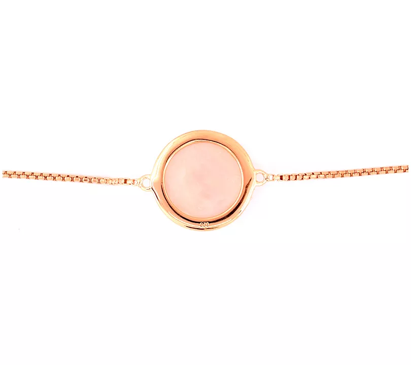 Affinity Gems 14K Plated Sterling Rose Quartz Bracelet