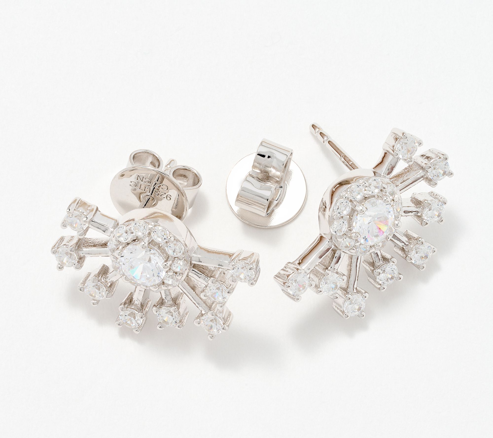 Diamonique x Kathy Levine Fireworks Earrings, Sterling Silver