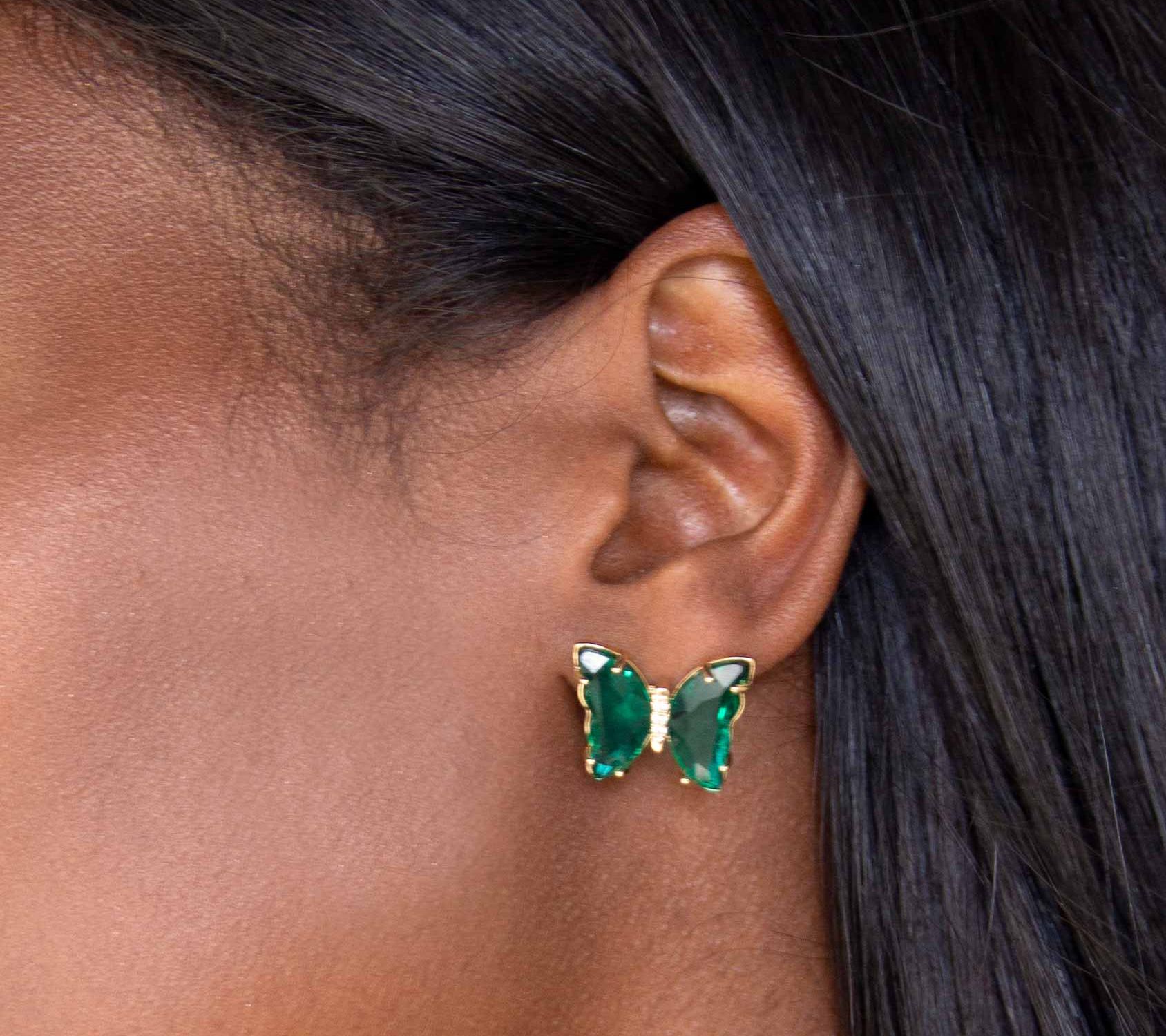 Ettika Flutter Away Crystal Stud Earrings