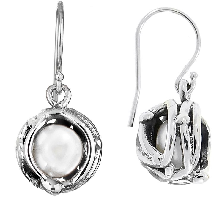 Hagit Sterling Cultured Freshwater Pearl Earrings