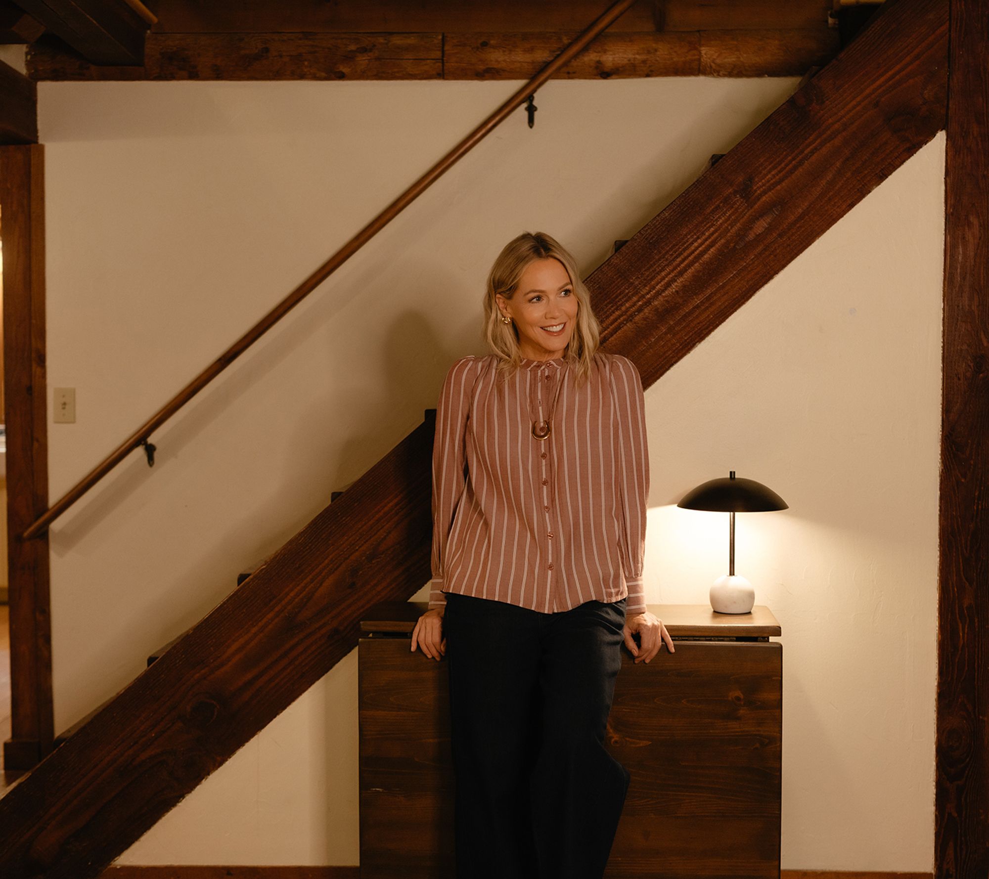 Me by Jennie Garth Goldie Yarn Dye Striped Blouse