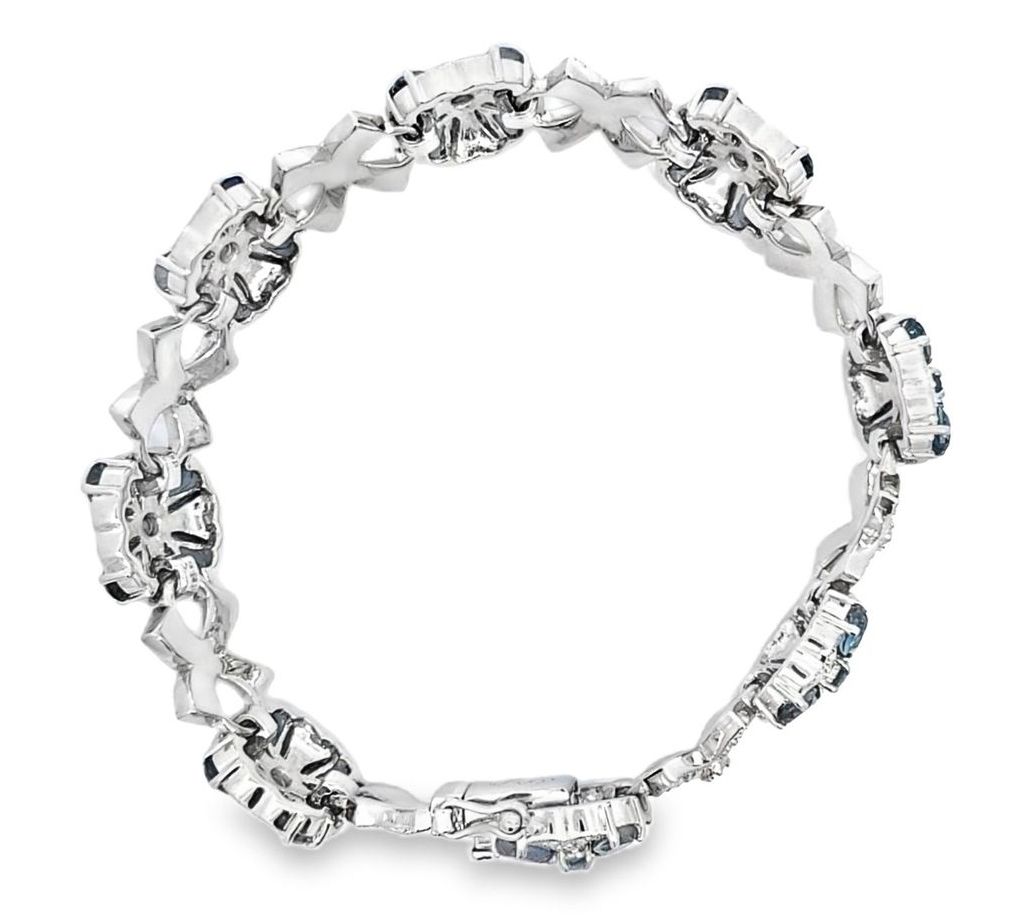 Dallas Prince Sterling Topaz & Chrome MarcasiteBracelet