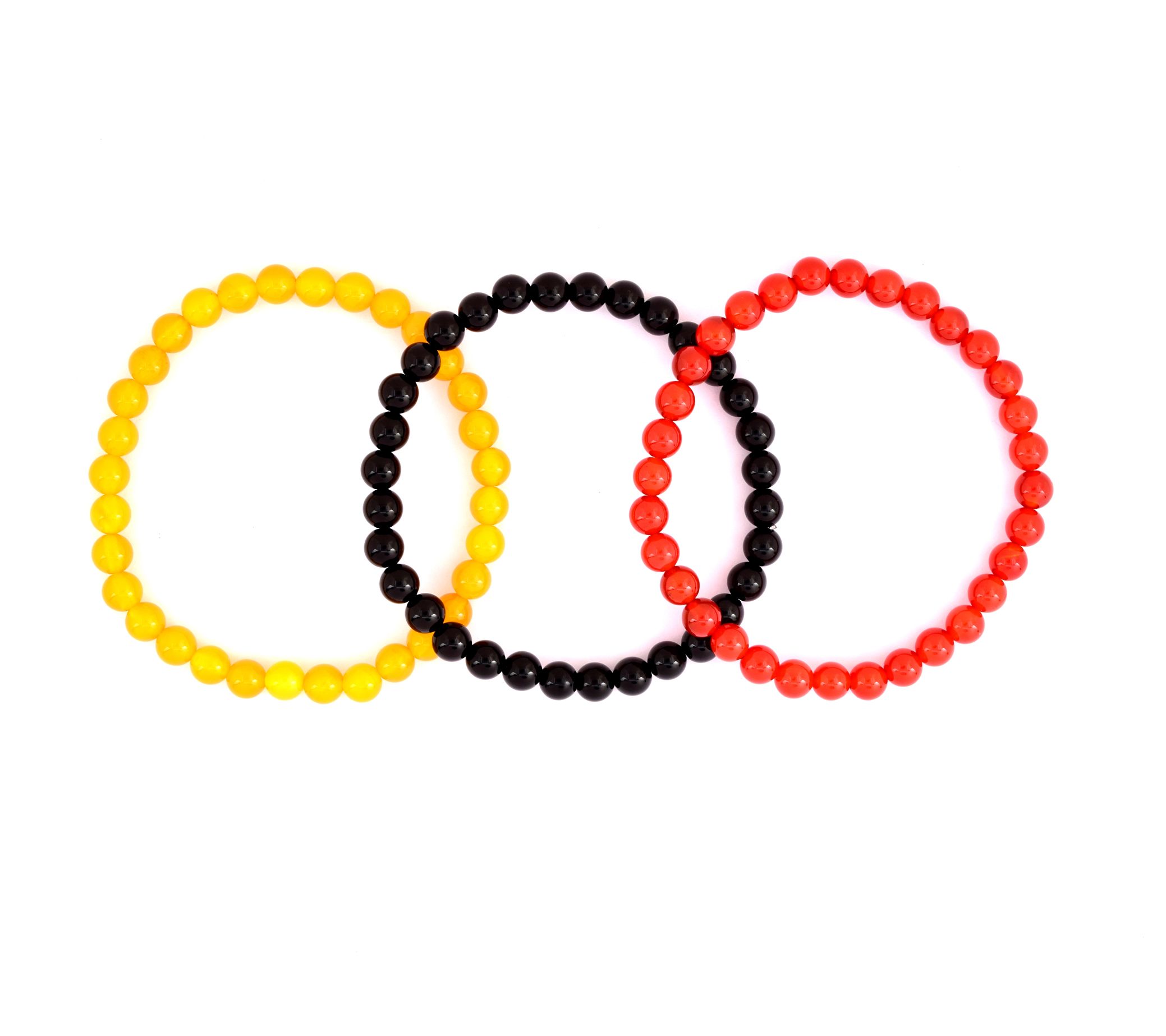 Set of 3 Gemstone Beaded Stretch Bracelets