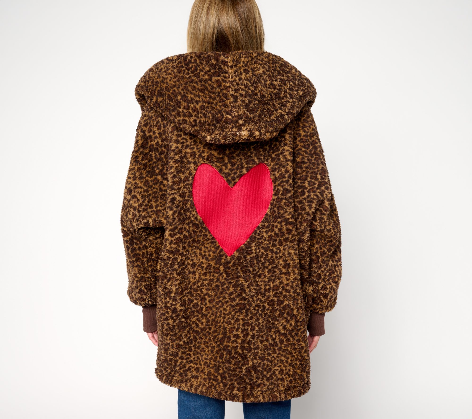 By Jill Martin Petite Sherpa Embroidered Hooded Lounger