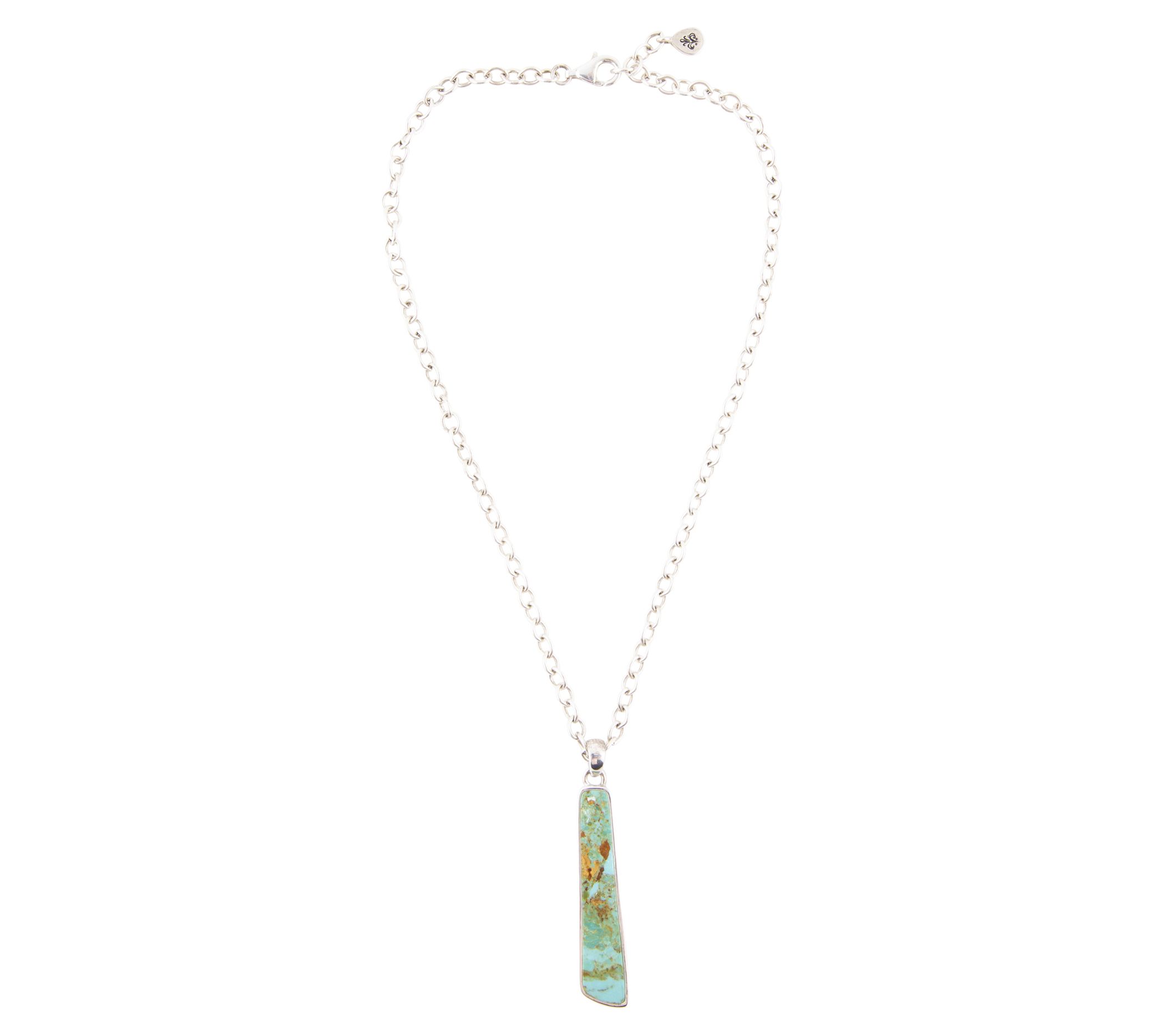 Barse Artisan Crafted Composite Turquoise Sterling Necklace