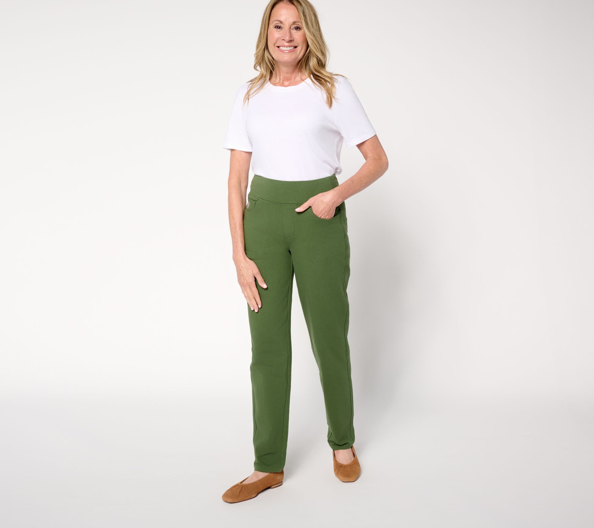 Quacker Factory DreamJeannes Regular Flat Waistband Straight Leg