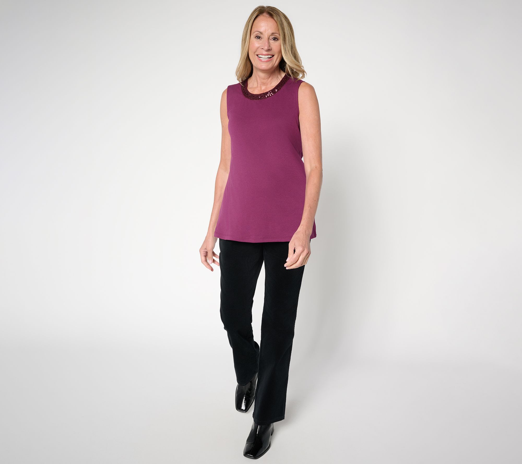 Jingle Belles by Kim Gravel TripleLuxe Knit Baby Sequin Trim Tank
