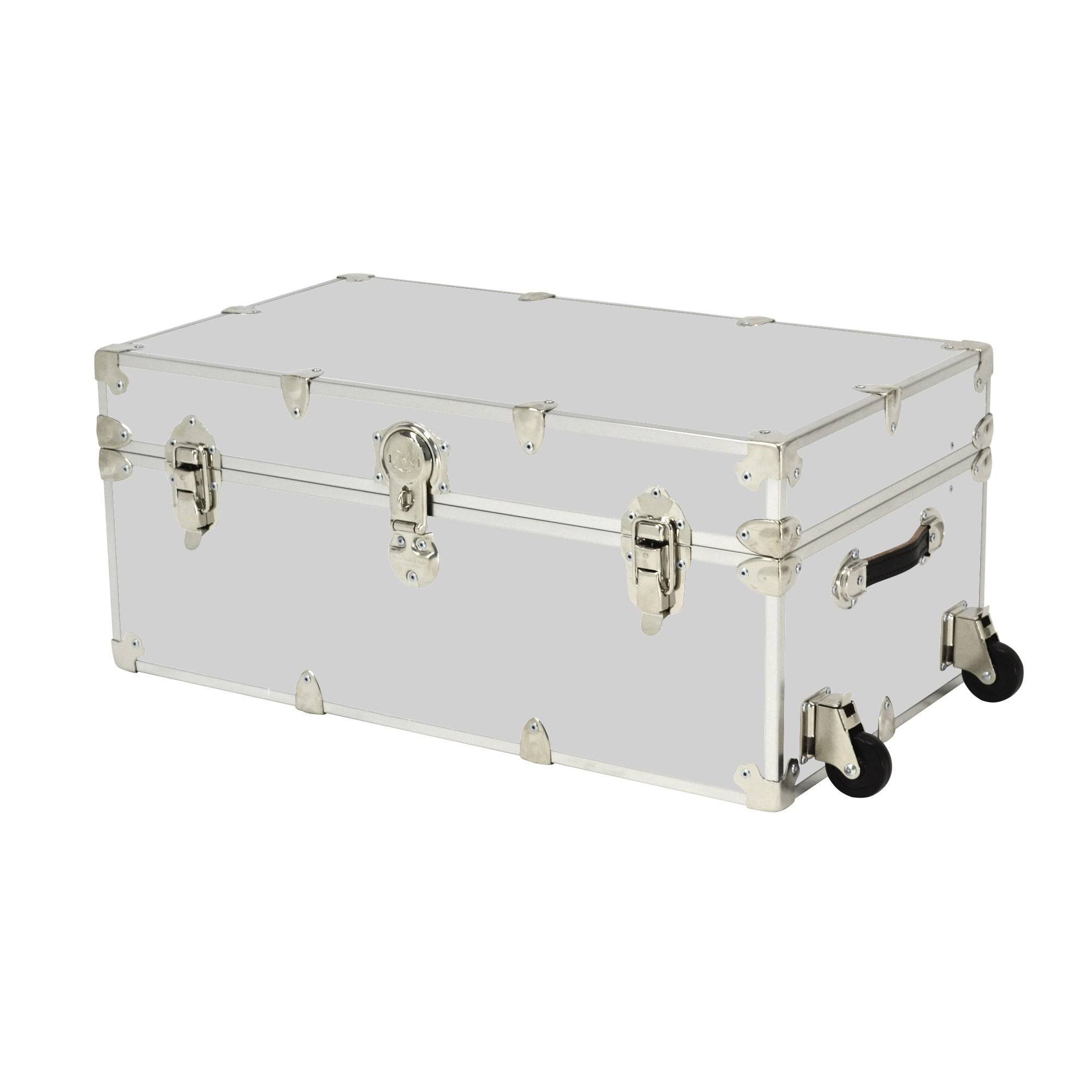 Large Rhino Armor Trunk with Removable Wheels in Silver