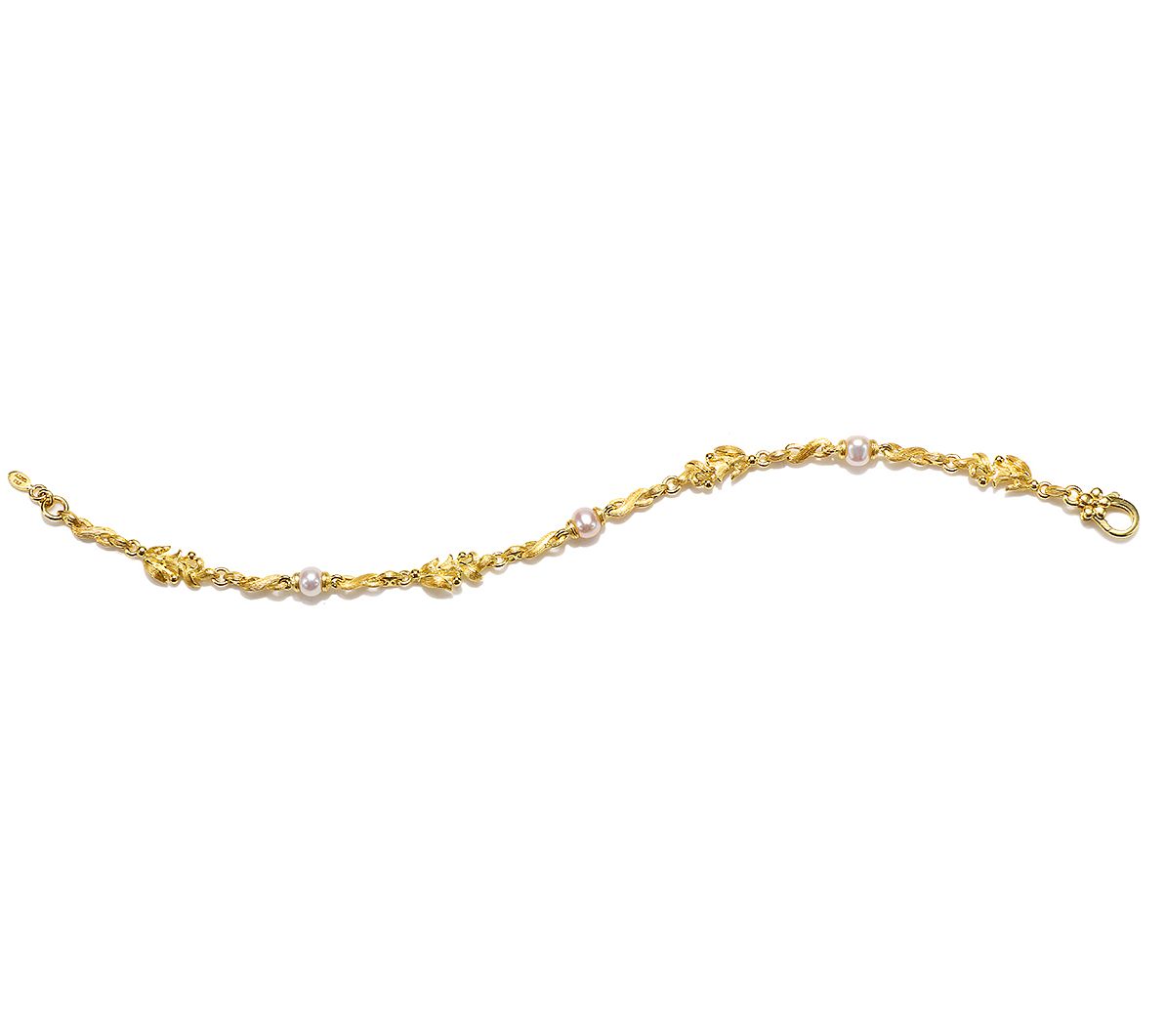 Ariva 14K Gold Clad Cultured Pearl Bracelet
