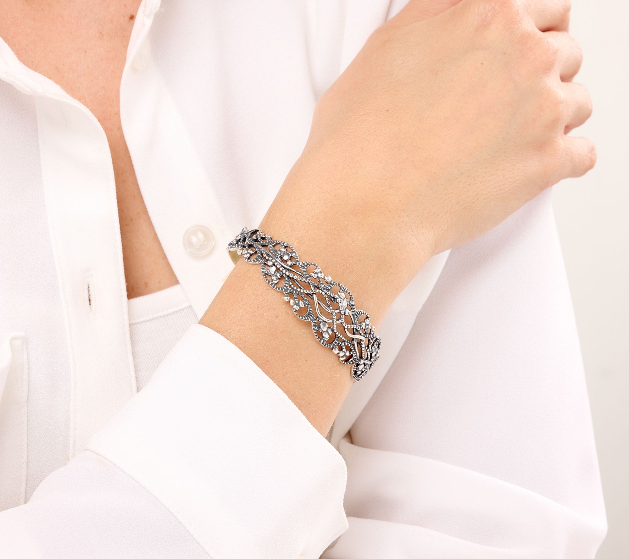 Or Paz Lace Cuff Bracelet, Sterling Silver, 16.6g