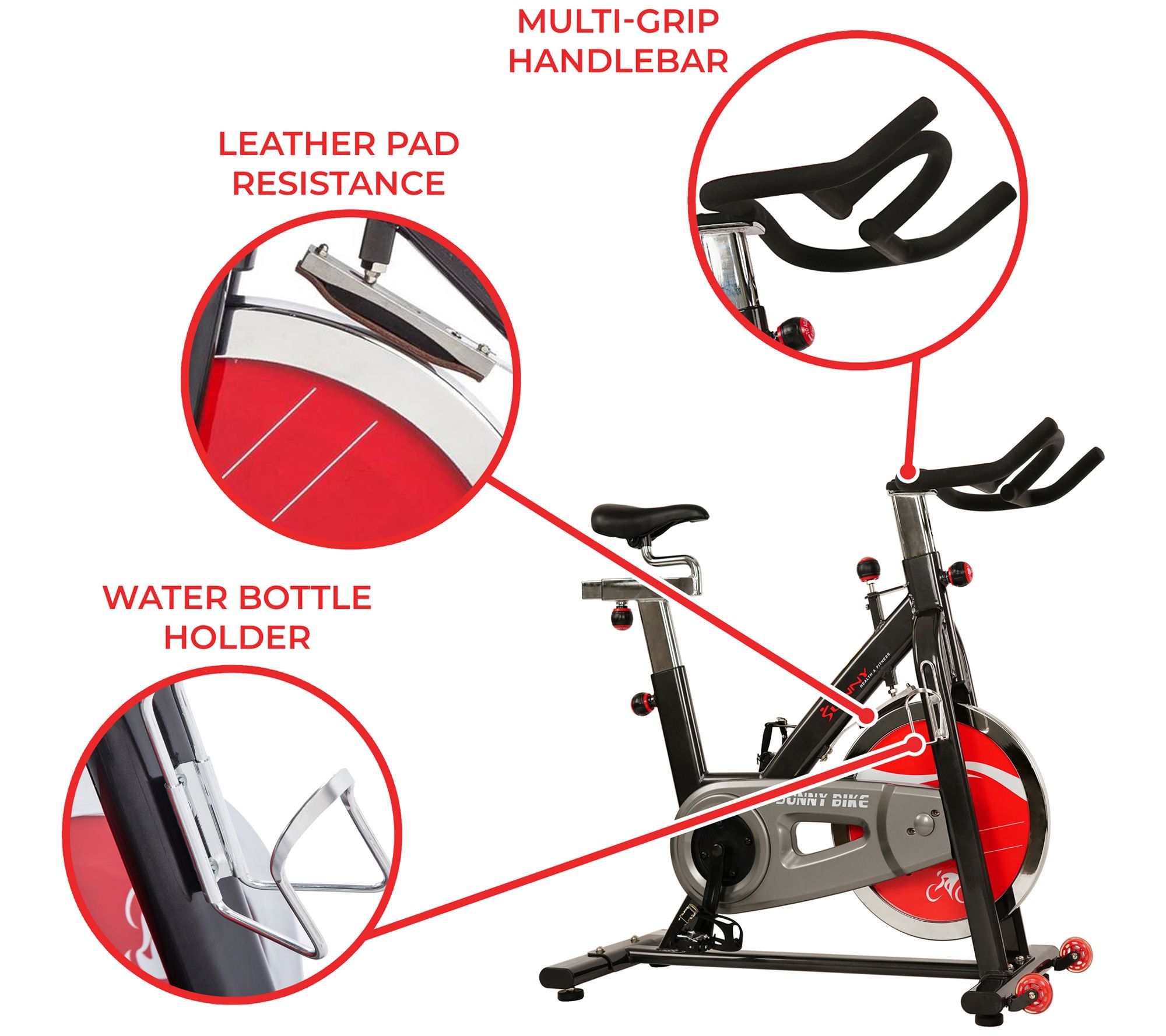 Sunny Health & Fitness SF-B1002 Belt Drive Indoor Cycling Bik