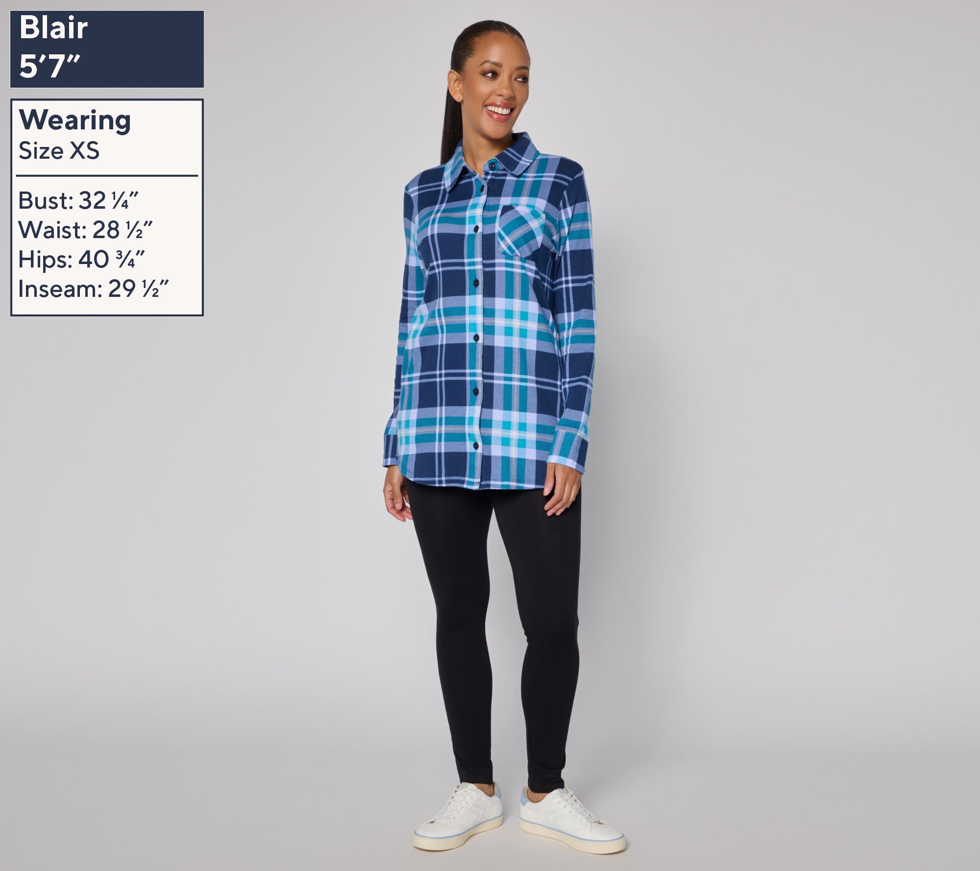 Carole Hochman 2 Pc Button Front Tunic with Legging