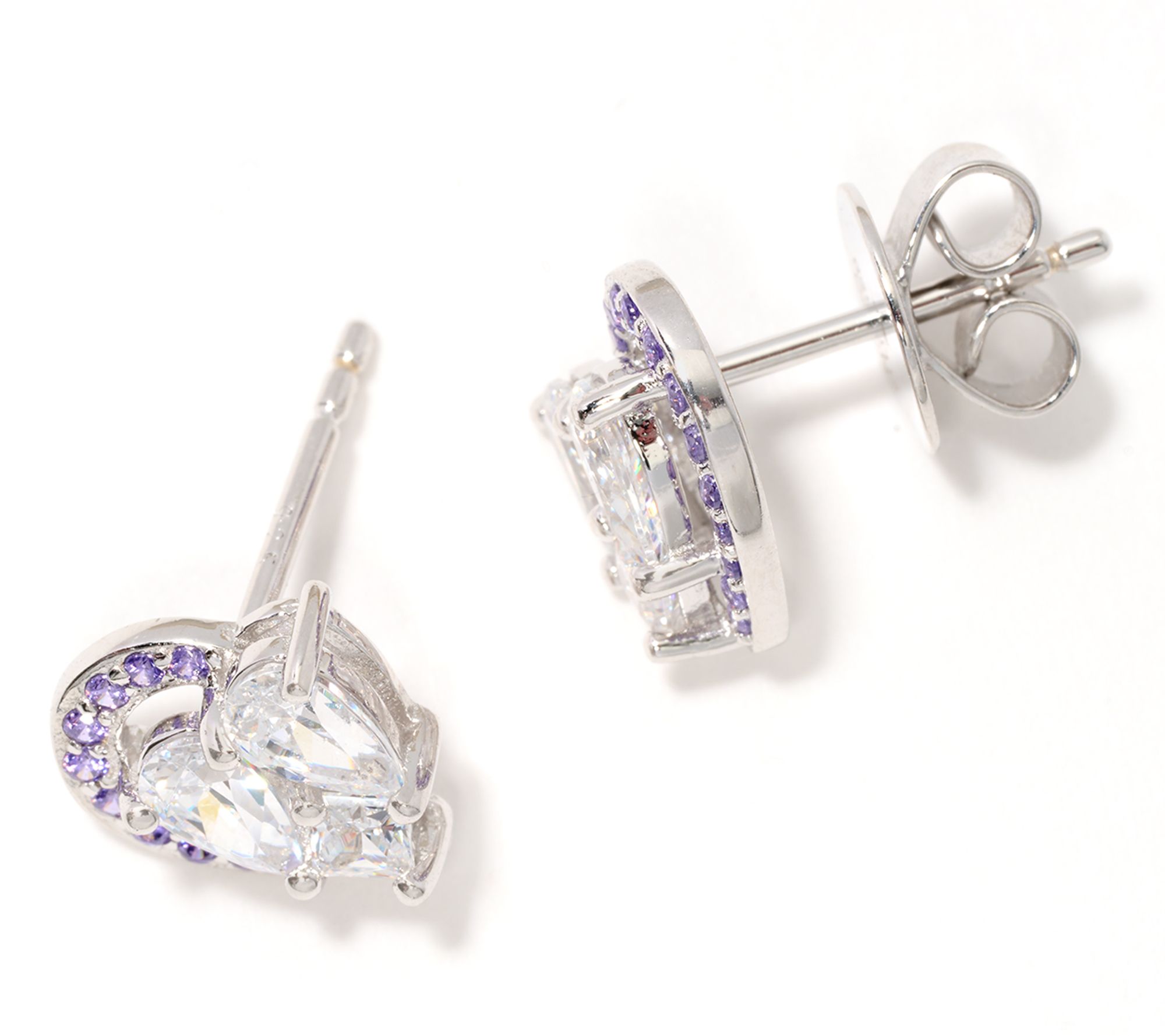 Diamonique x Kathy Levine Love Struck Heart Earrings, Sterling Silver