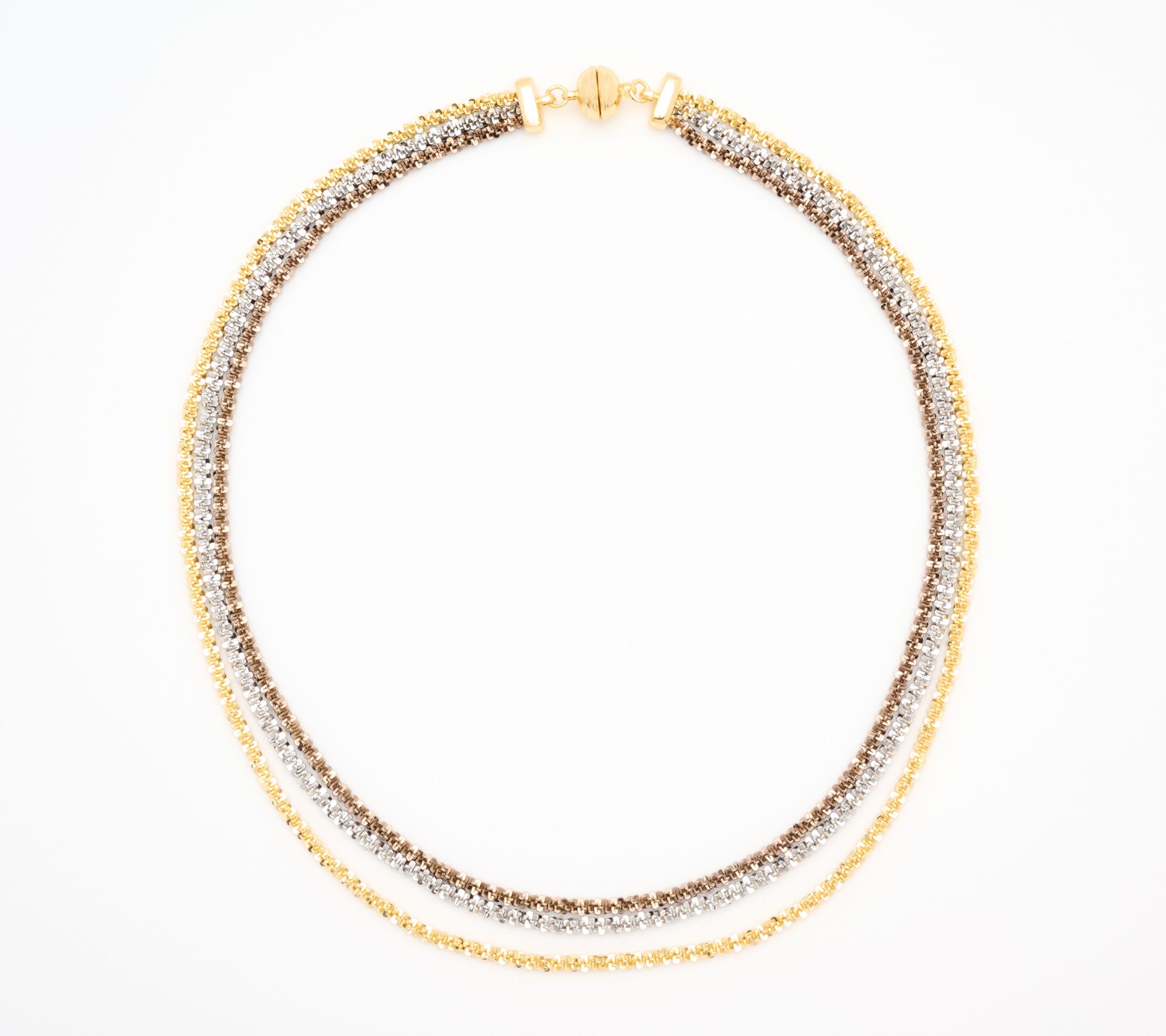 David Markstein Bronze Margherita 3-Strand Magnet Necklace