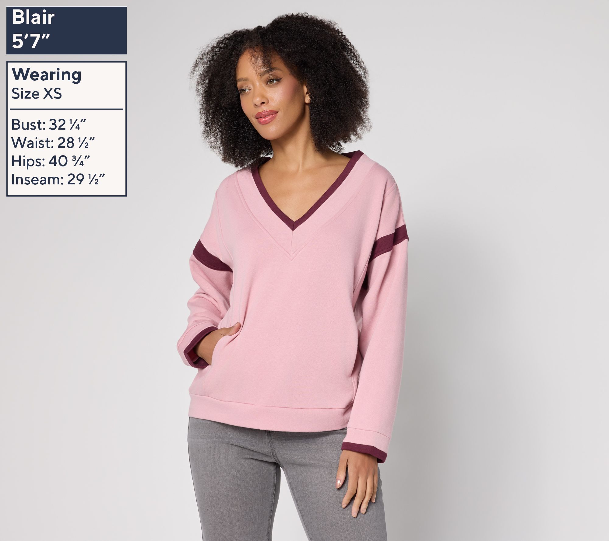 RM Studio x Rebecca Minkoff Varsity V-Neck Sweatshirt