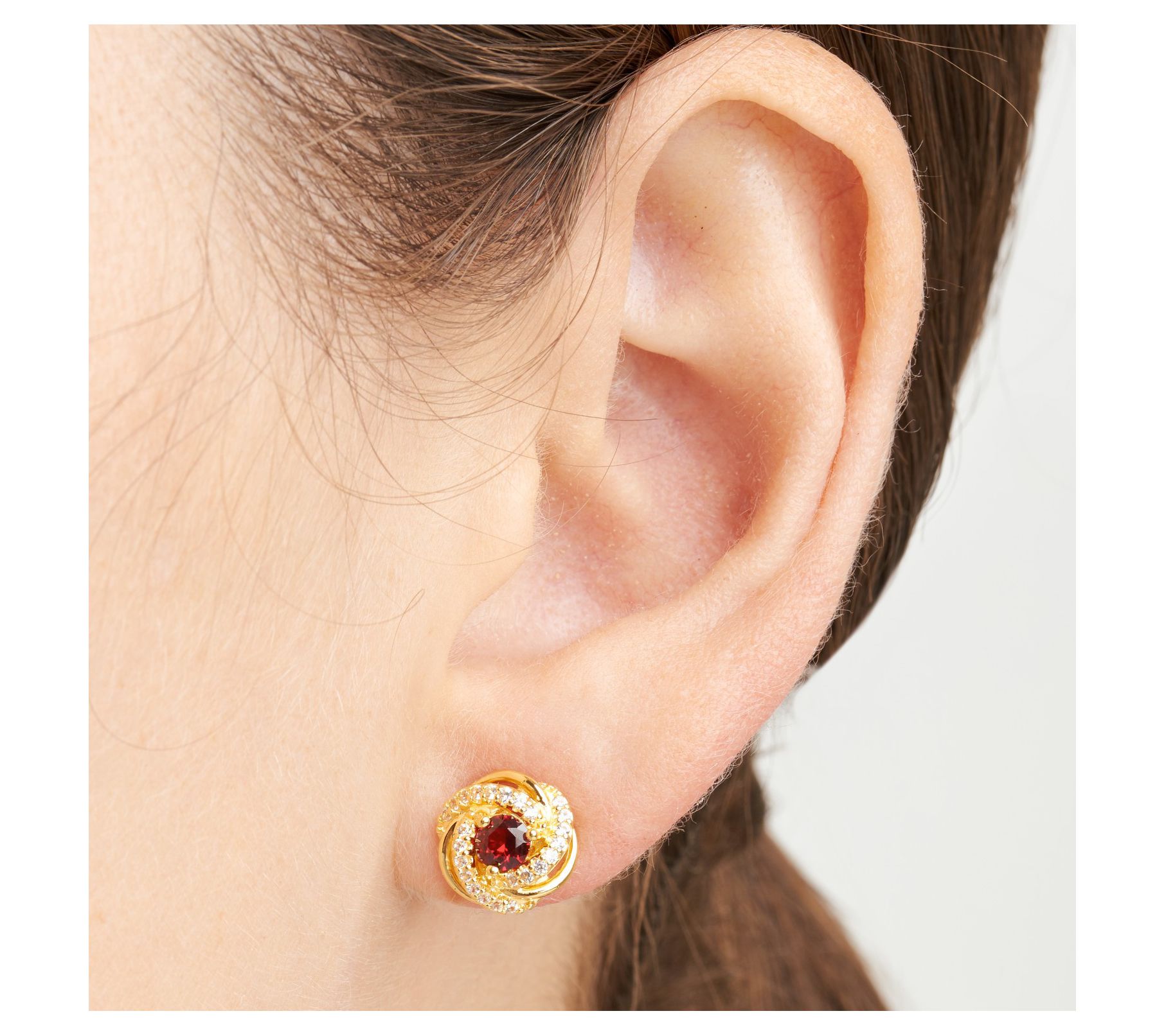 Affinity Gems Birthstone Stud Earrings,18k GoldPlated