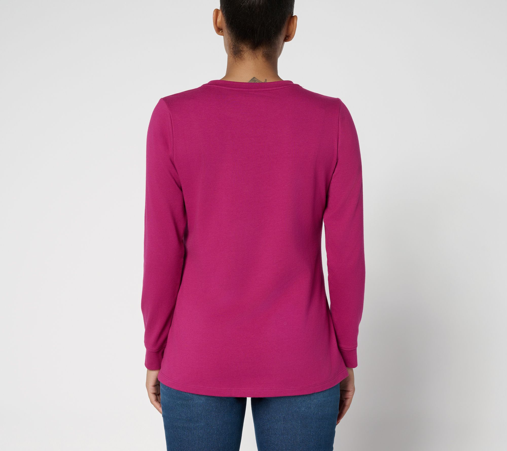 Denim & Co. Essentials Perfect Jersey Crew Neck Top