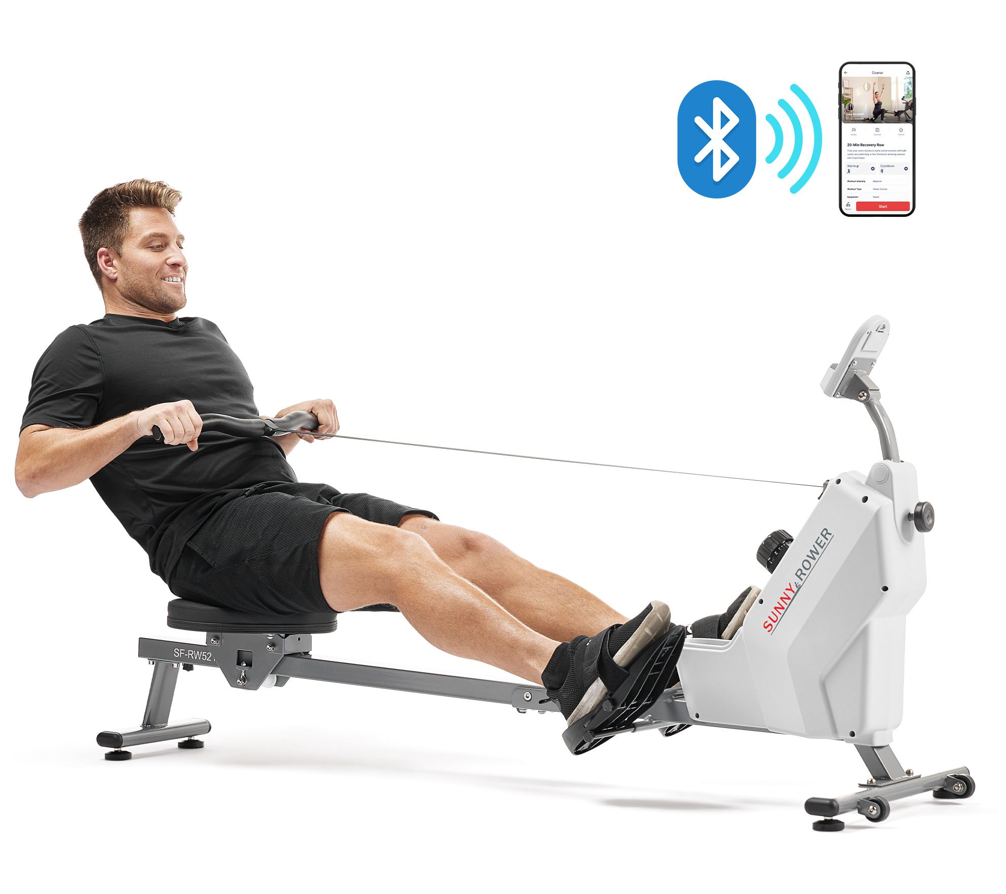 Sunny Health Fitness SMART Foldable Magnetic Rower