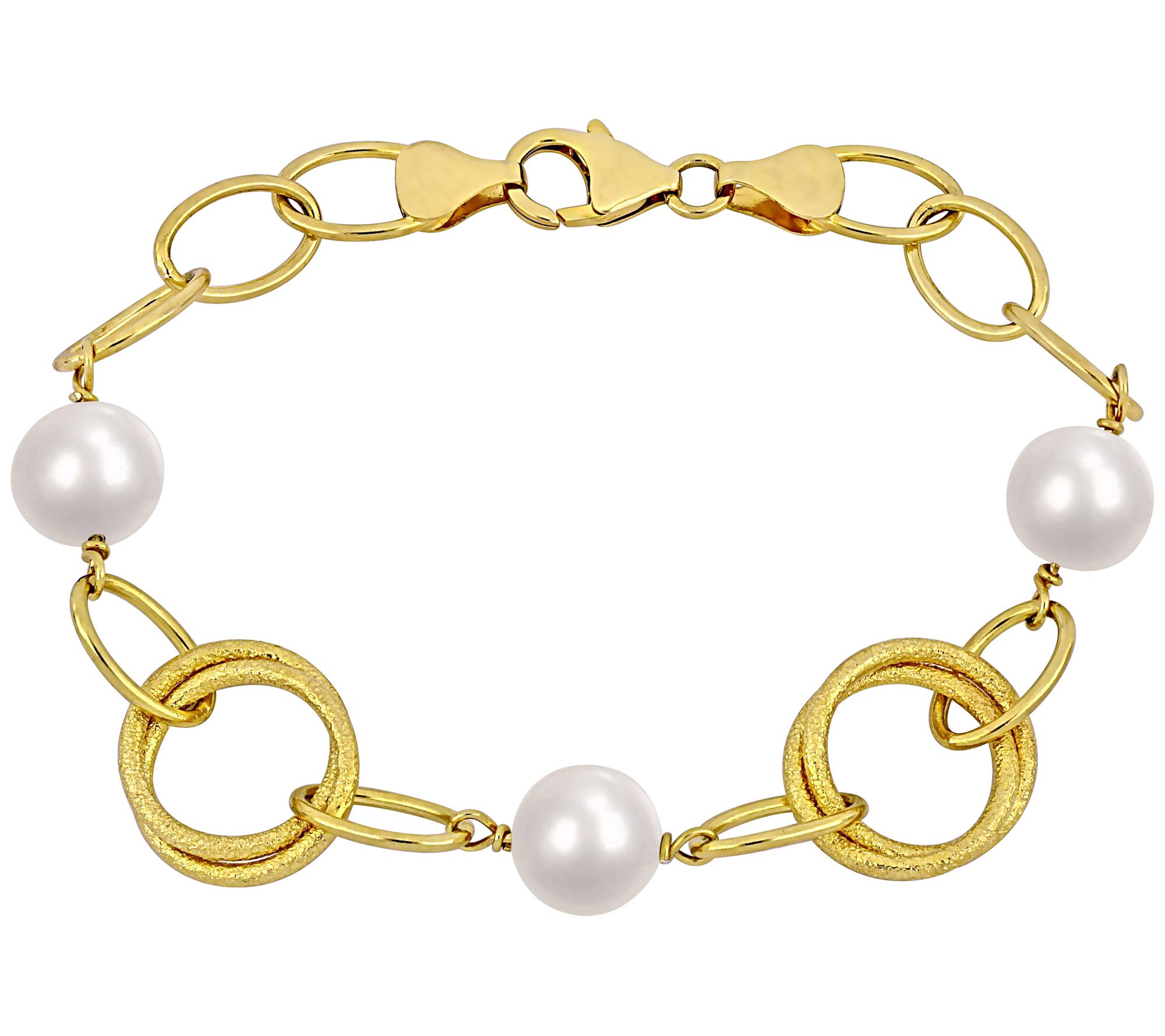 Affinity Cultured Pearl Goldtone Station Bracelet