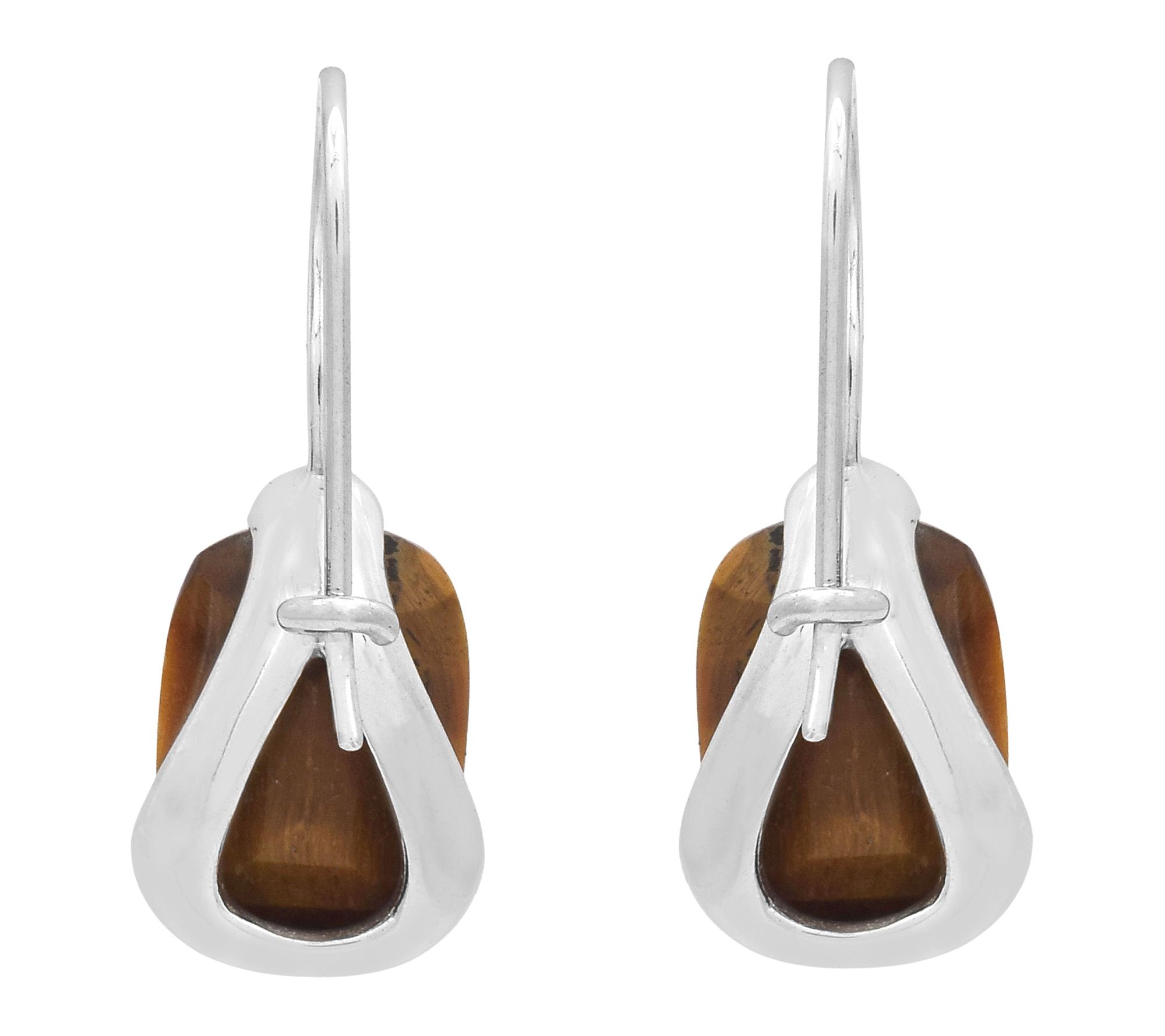 Affinity Gems Tiger Eye Dangle Earrings, Sterling Silver