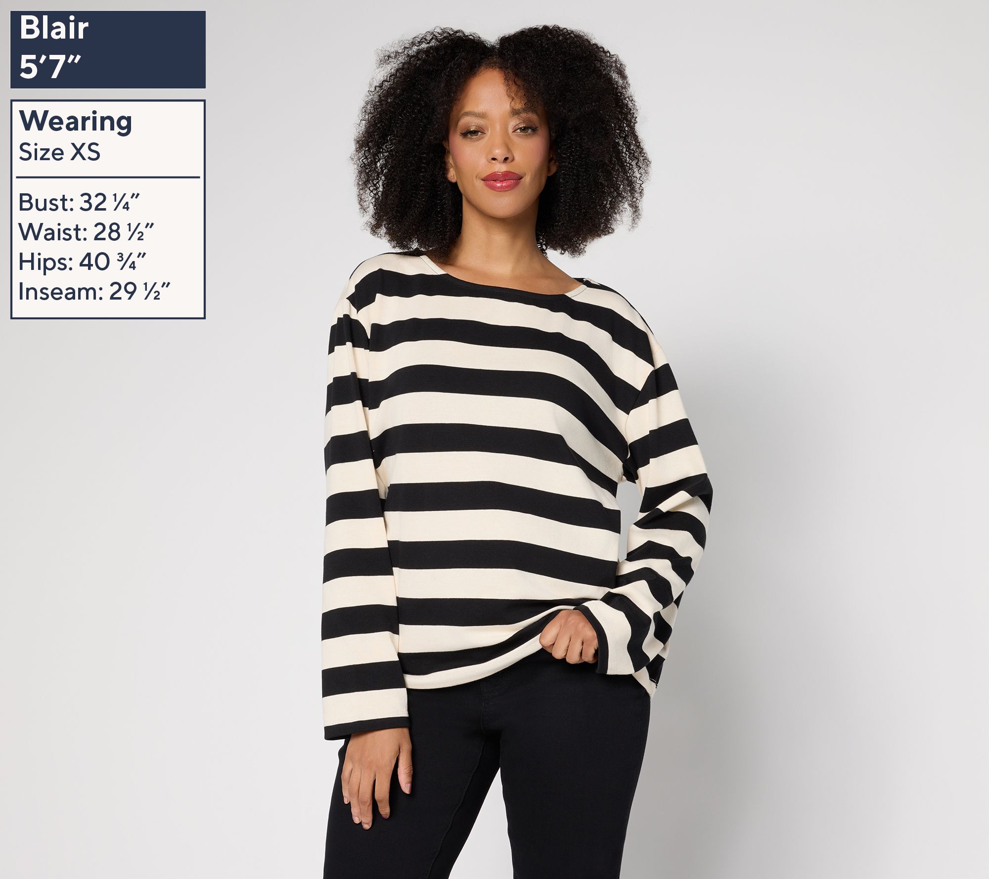 RM Studio x Rebecca Minkoff Boxy Stripe Long Sleeve Top