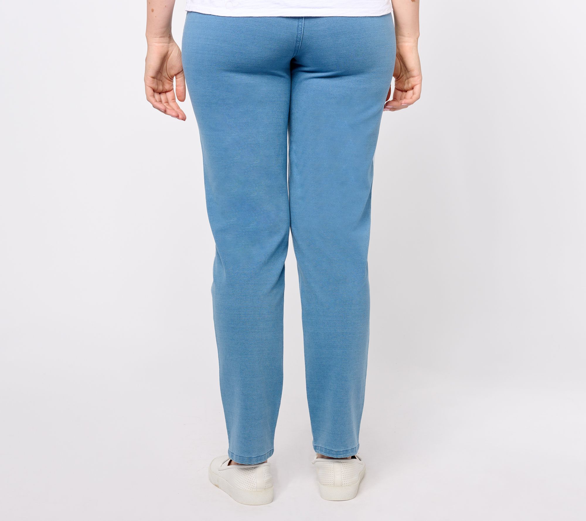 Quacker Factory DreamJeanne Short Flat Waistband Straight Leg