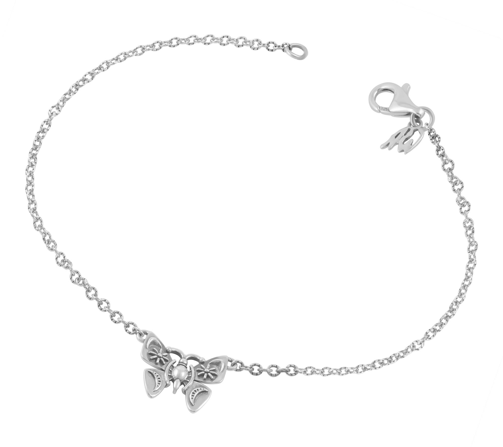 American West Sterling Silver Critter ButterflyAnkle Bracelet