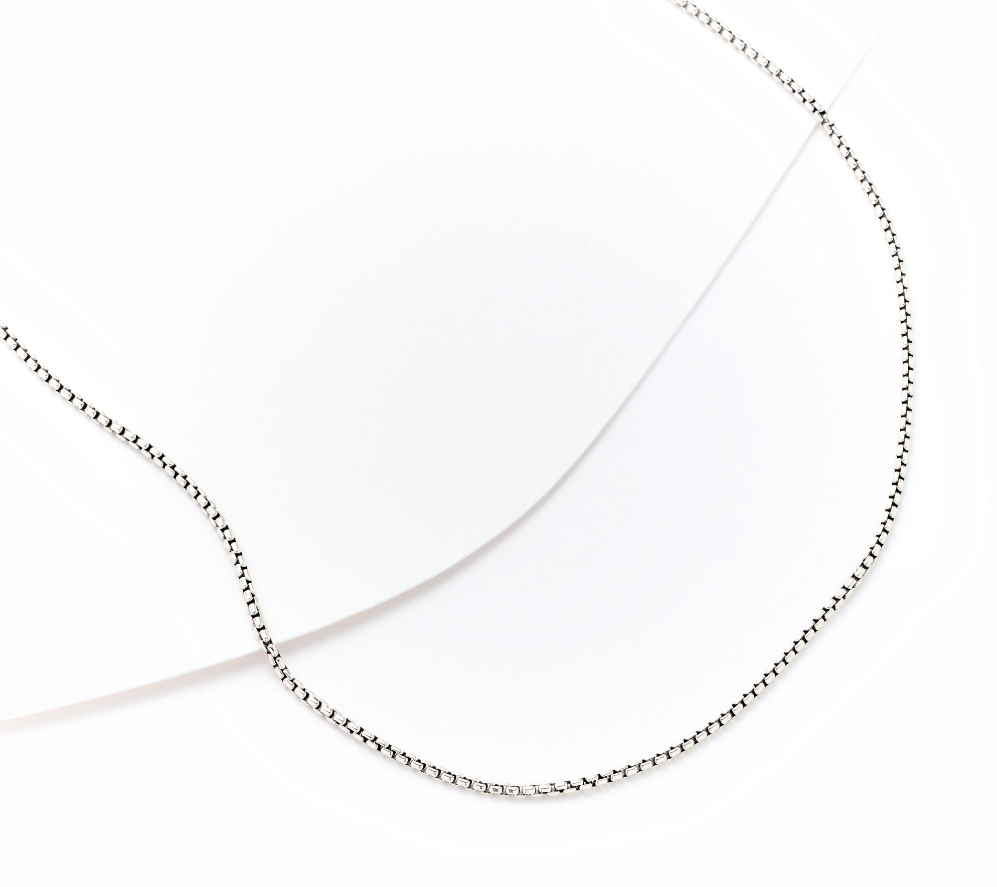 JAI Sterling Silver 1.6mm Baby Box Chain 18
