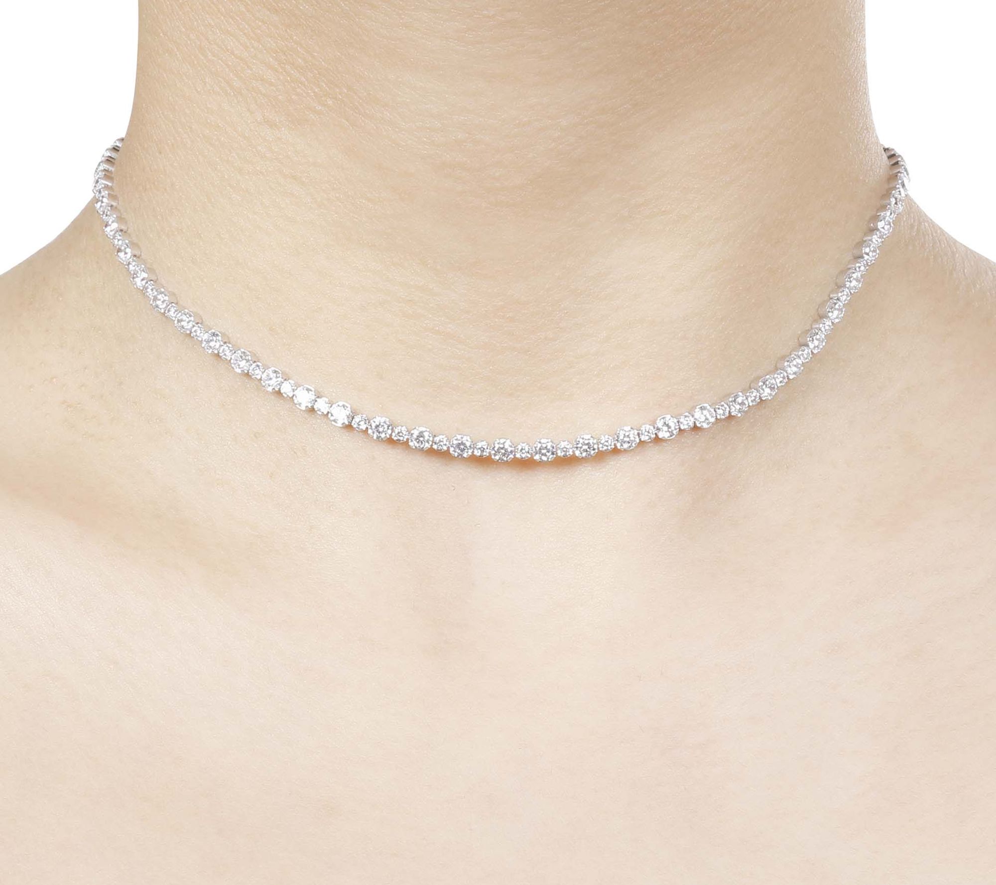 Diamonique 5.10 cttw Choker Necklace, SterlingSilver