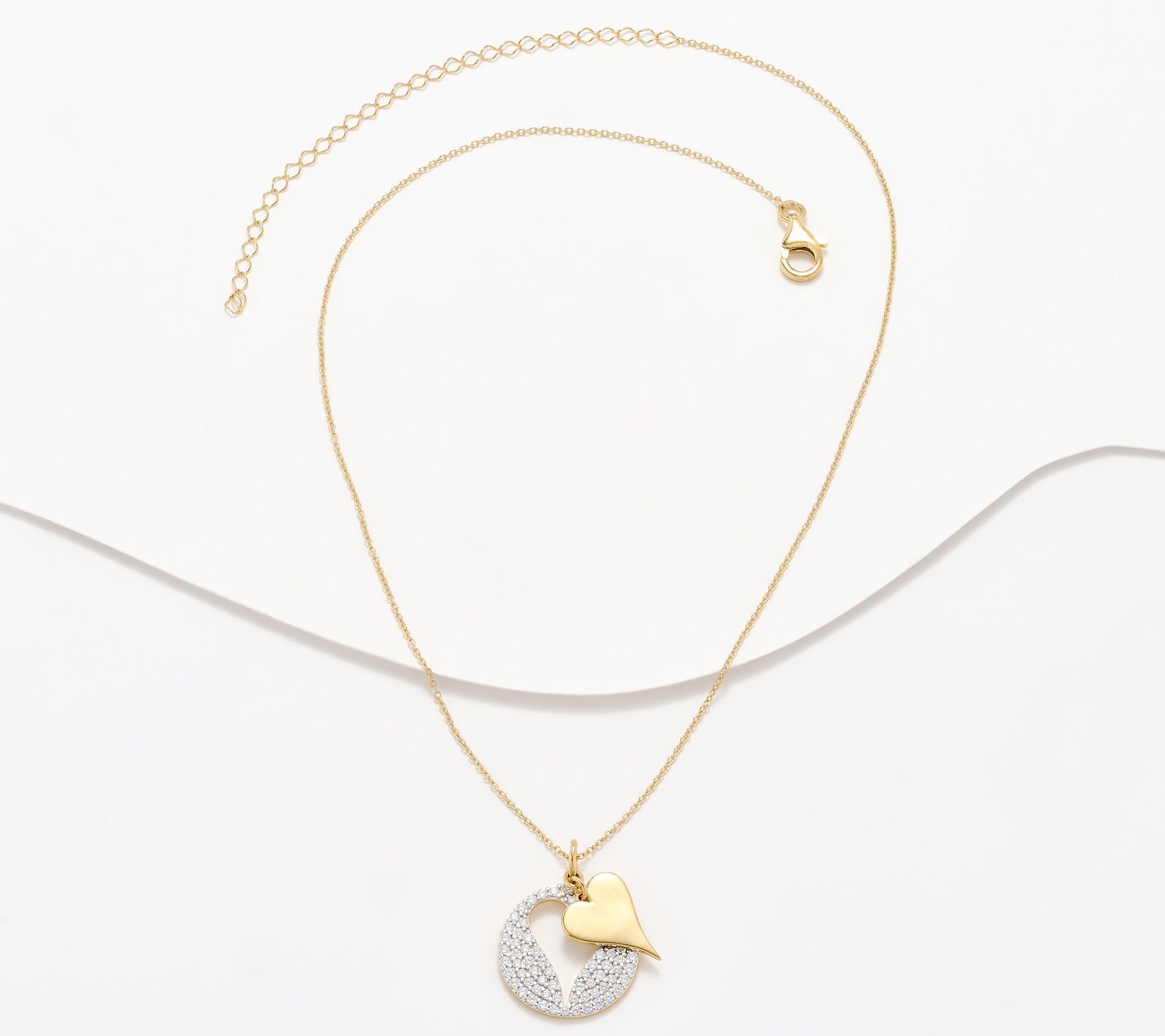 Diamonique x Jennifer Miller Two Tone Cut Out Pave Motif Necklace