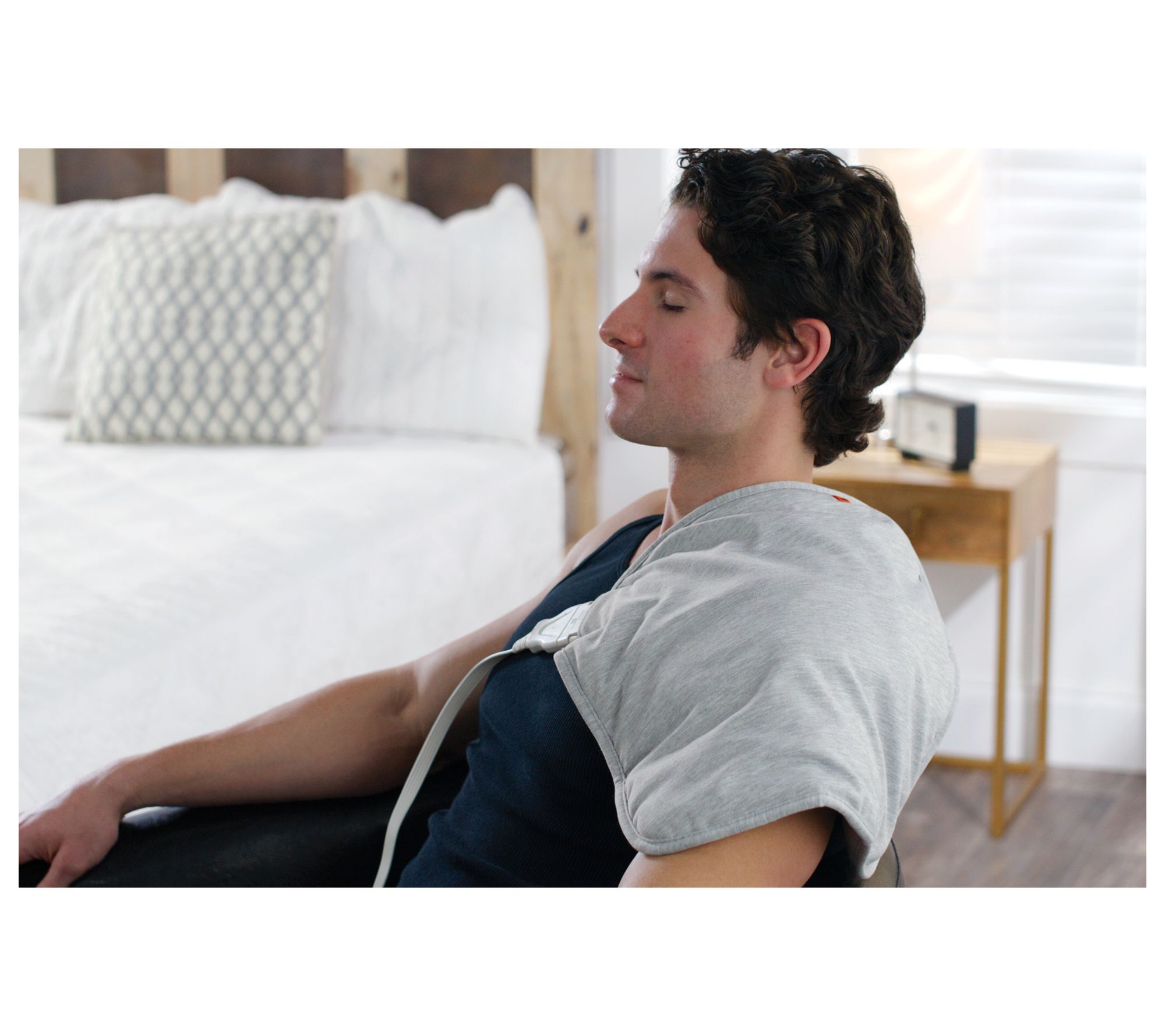 Sharper Image Calming Heat Copper & Charcoal Contour Pad