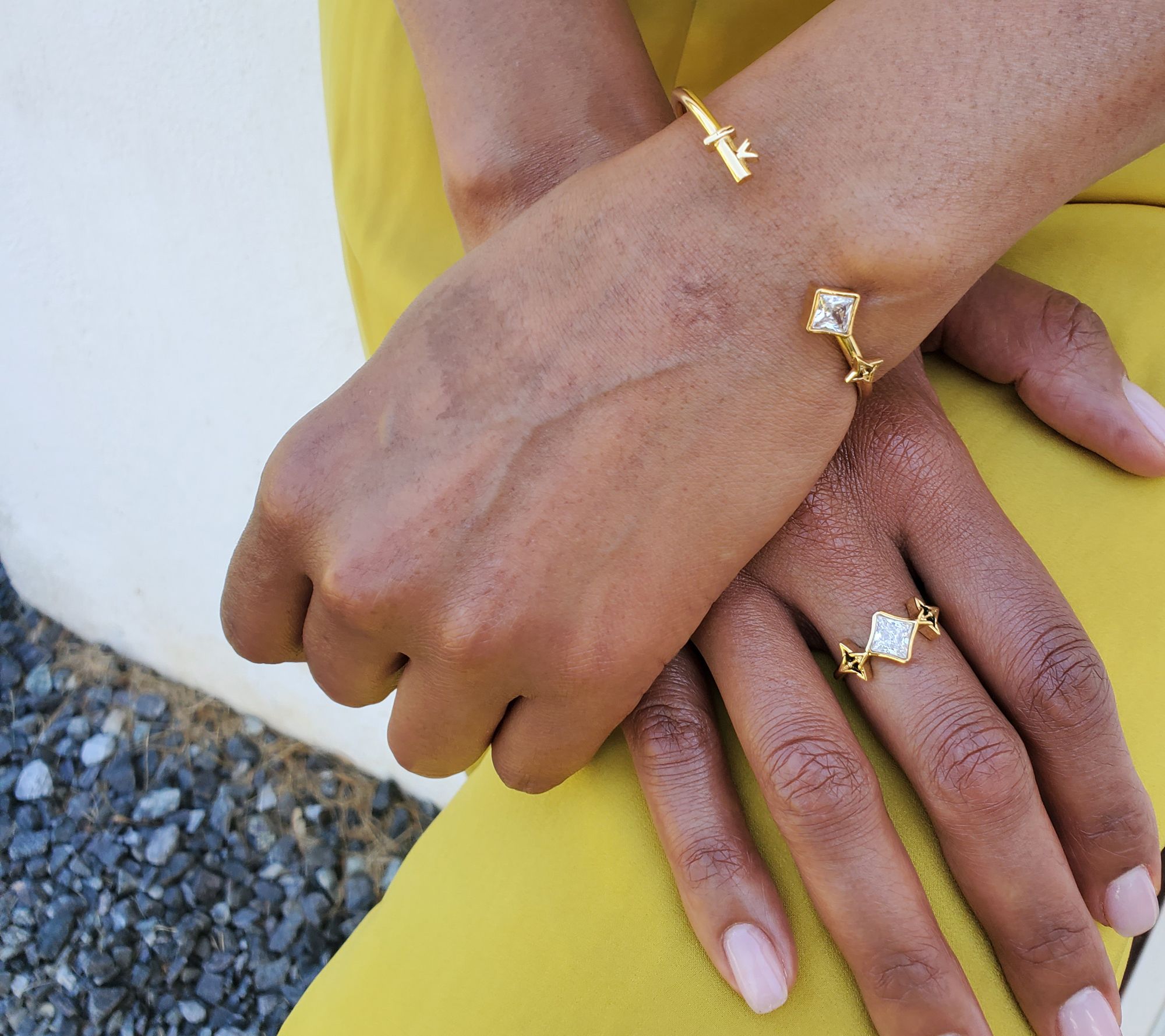 Valencia Key Key to Light Adjustable Cuff Bracelet, Stainless Steel