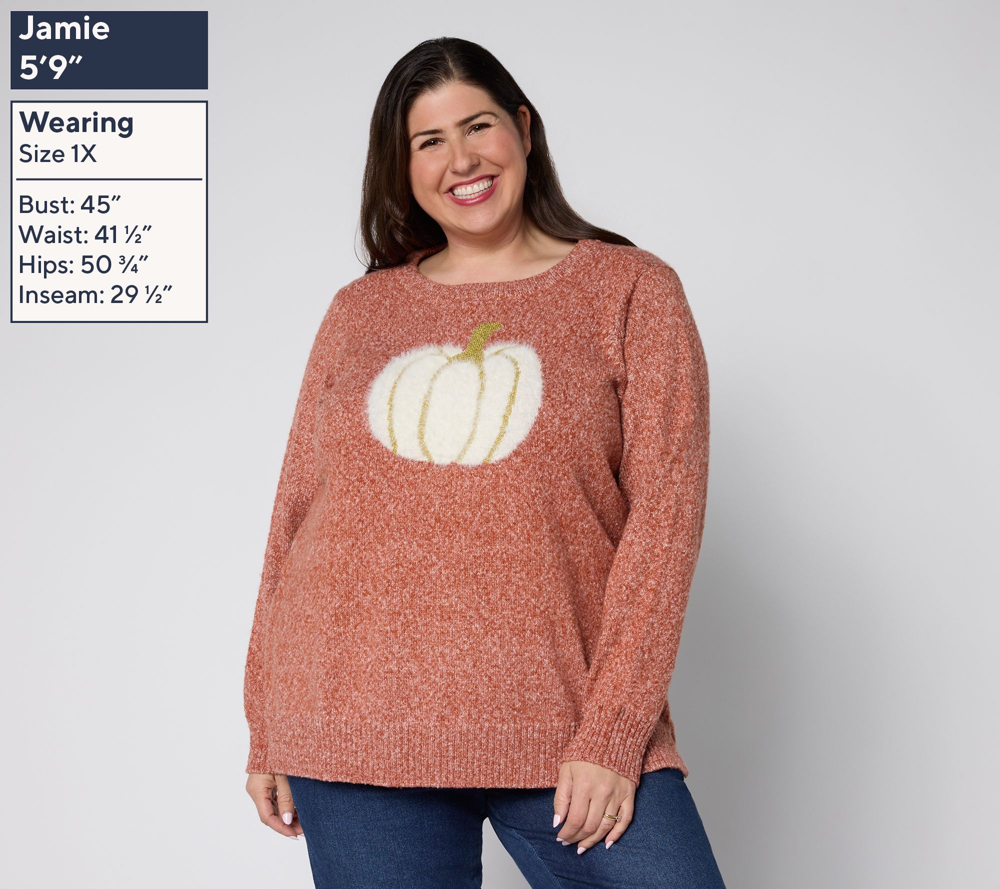 Belle by Kim Gravel Let's Get Cozy Gourdeous Glam Pumpkin Sweater