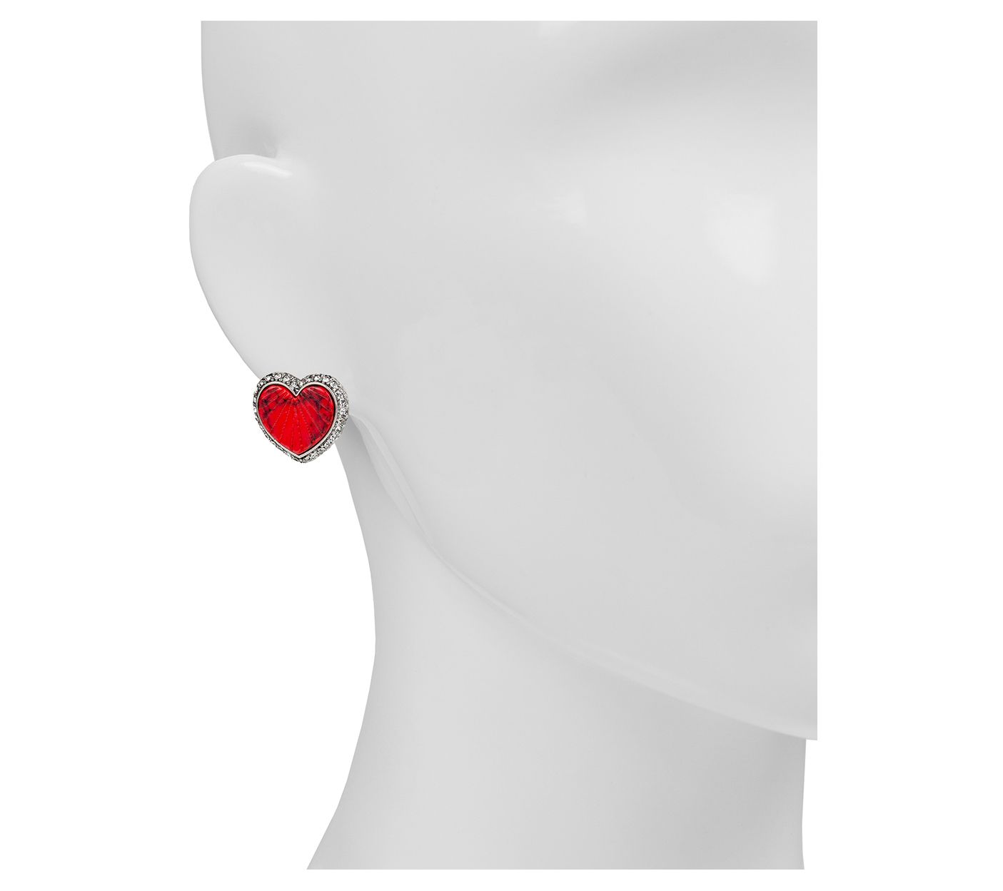 Patricia Nash Lovely Heart Button Clip On Earrings