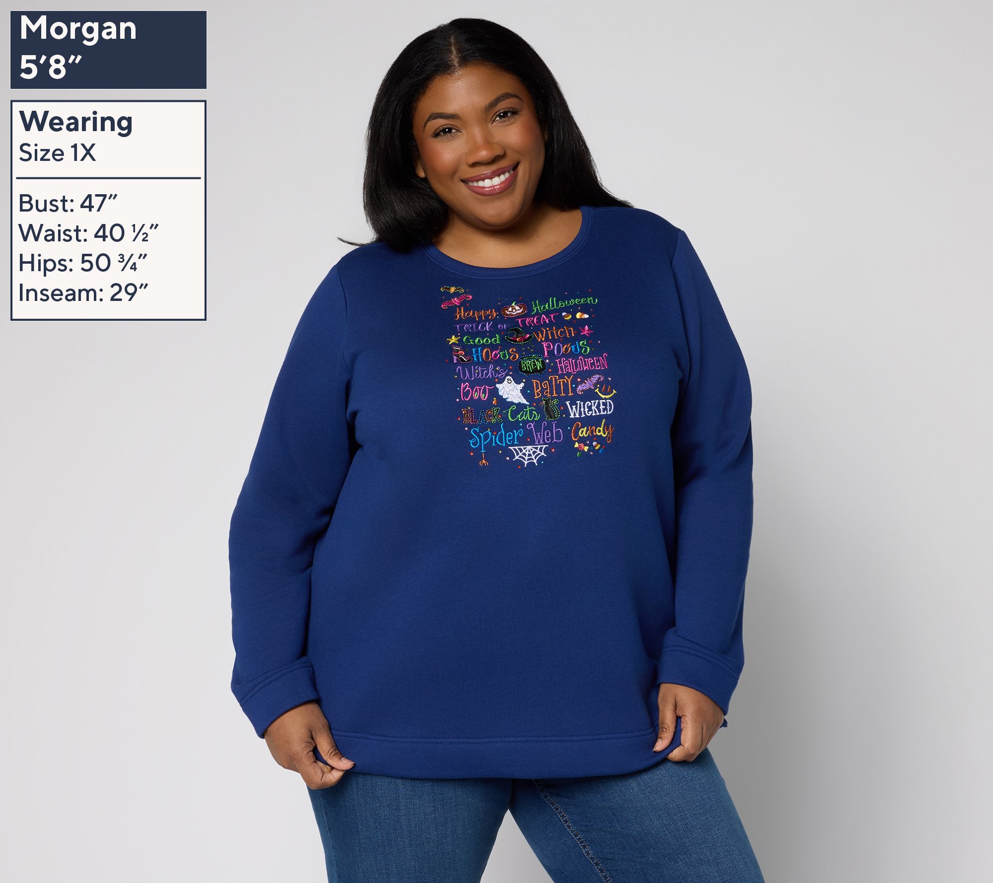 Quacker Factory Come in for a Spell Fleece Sweatshirt