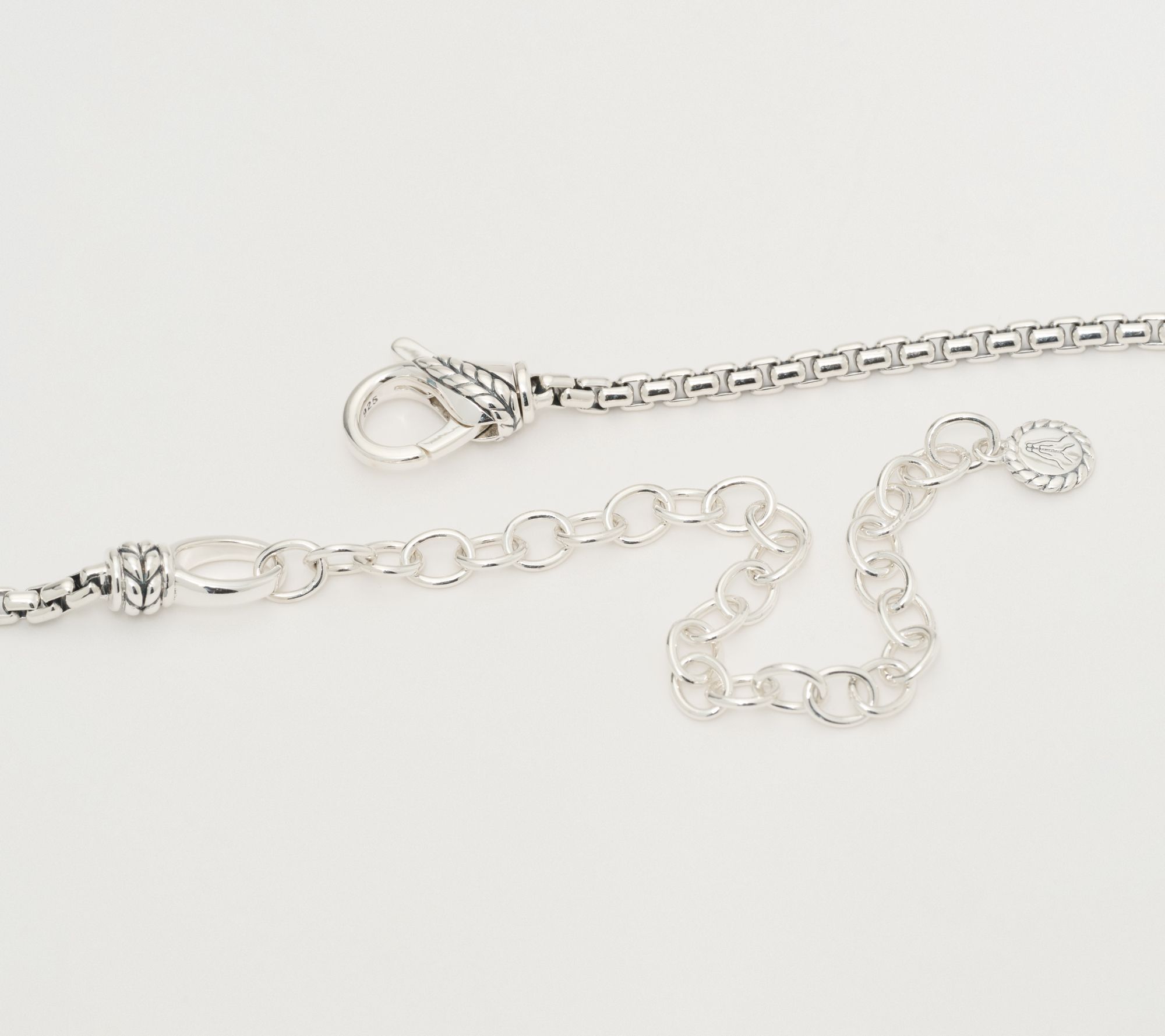 JAI Sterling Silver Emerald Cut 2.7mm Box Chain 16