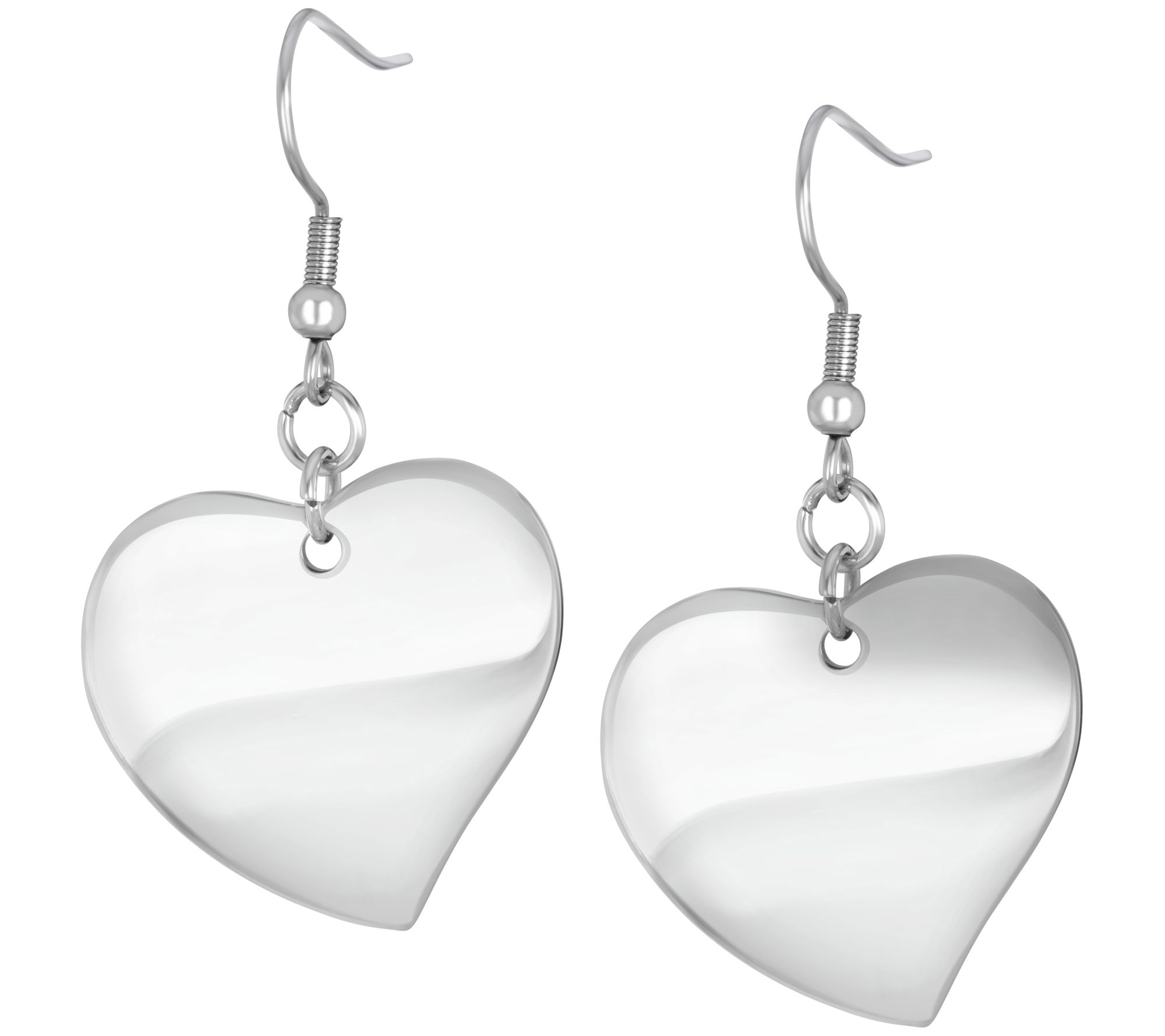 Steel by Design Polished Heart Dangle Earrings