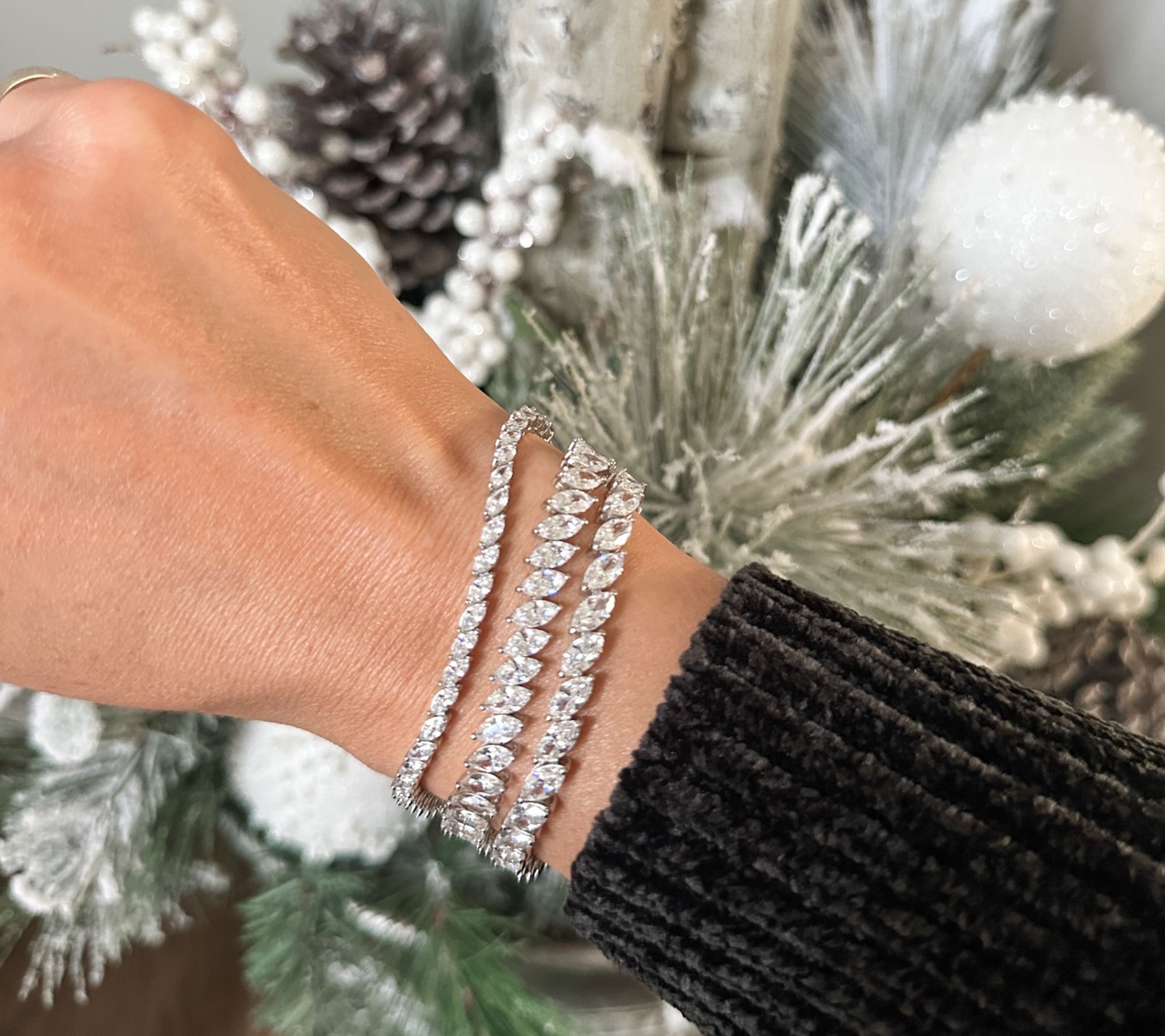 Diamonique 8mm Choice of Cut Sterling Silver Tennis Bracelet